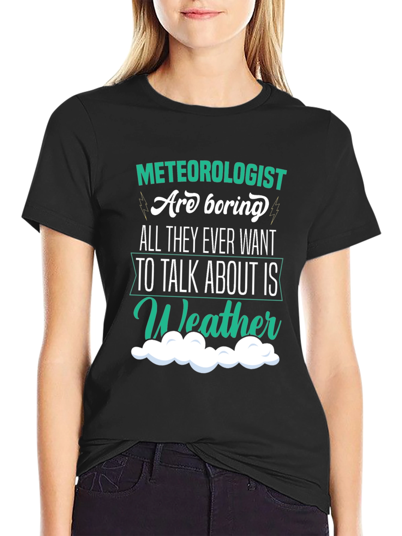 Black Funny Meteorologist T-Shirt - Weather Talk Tee view 2