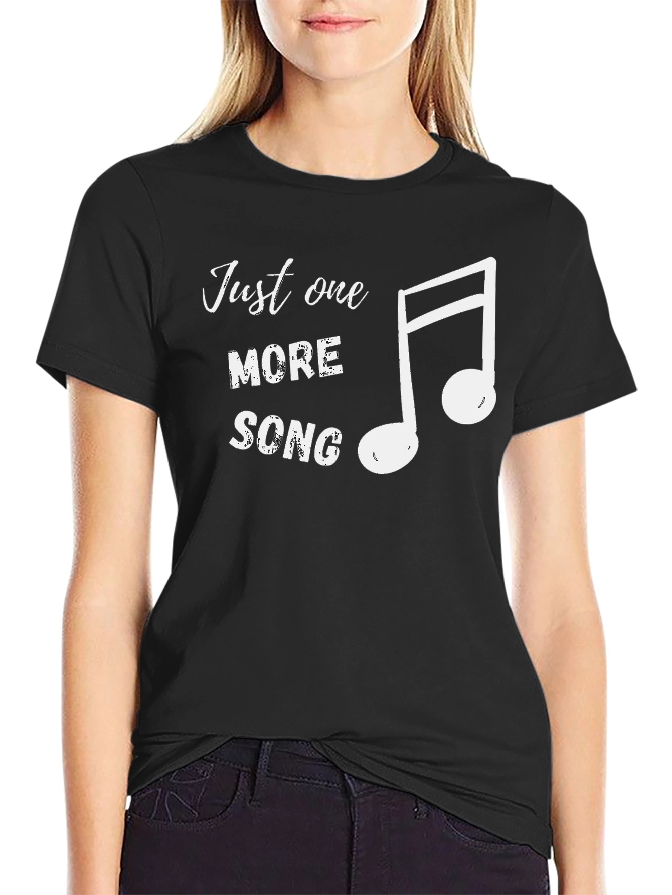 Black Just One More Song Black T-Shirt Music Lover view 2