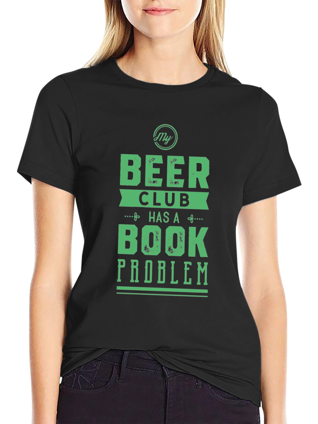 Black Beer Club Book Problem Graphic Tee view 2
