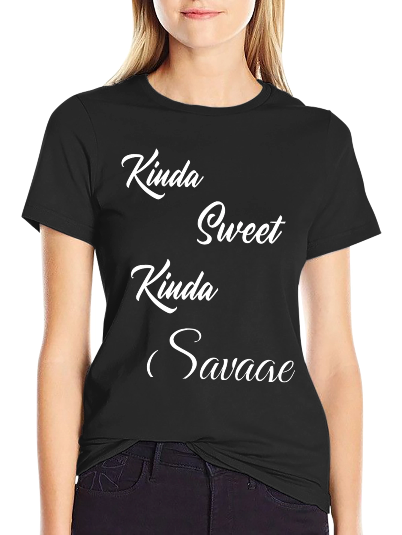 Black Kinda Sweet Kinda Savage Black T-Shirt view 2