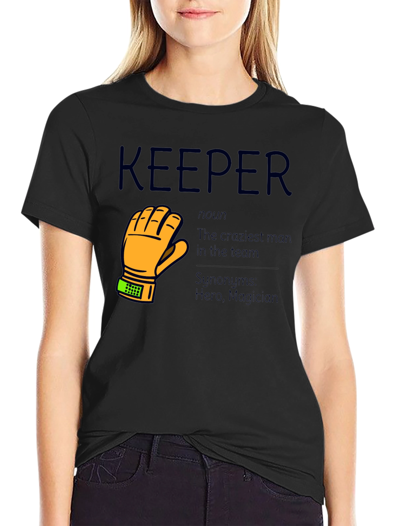Black Keeper T-Shirt - Goalie Gift view 2
