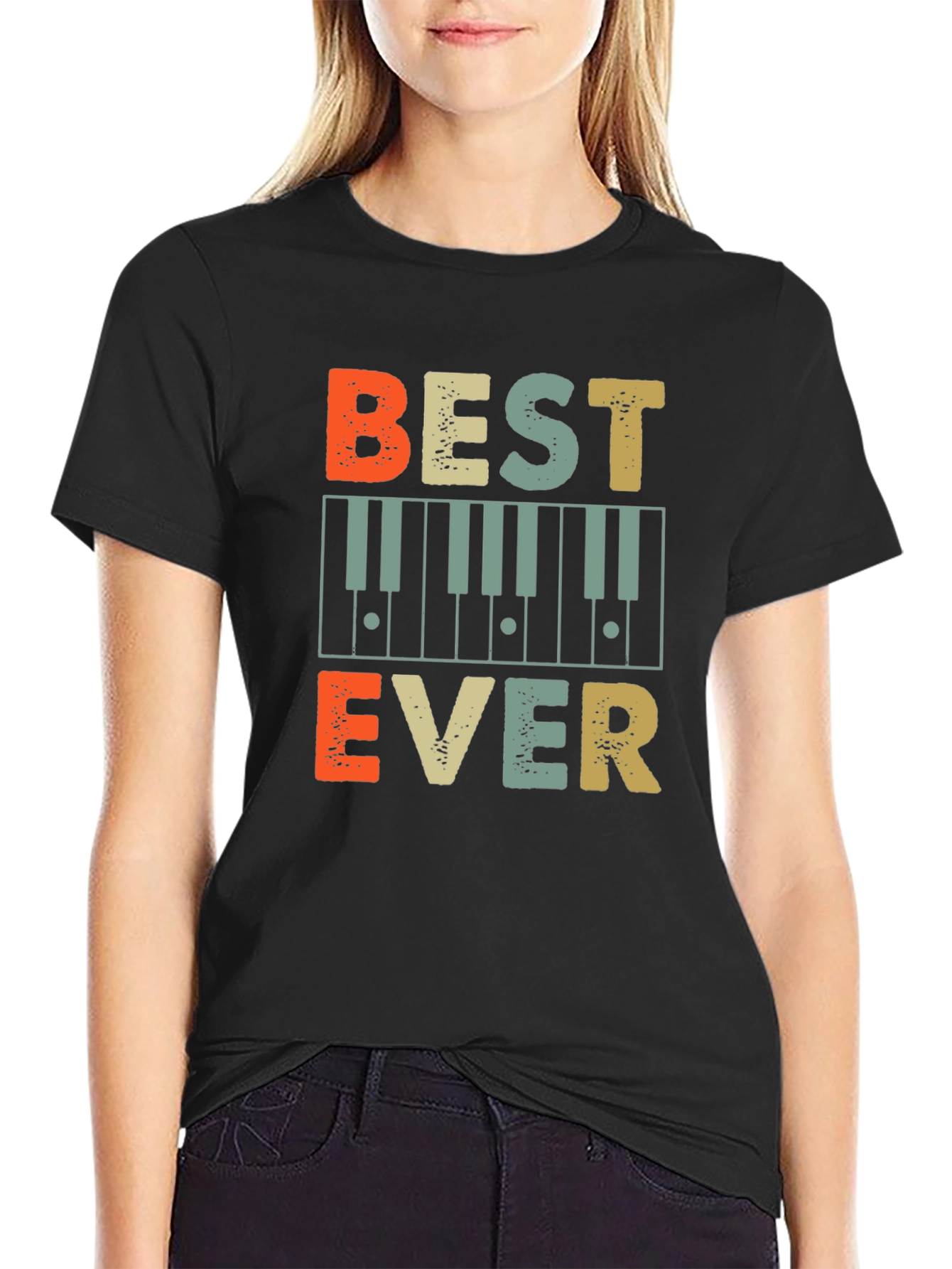 Best Ever Piano T-Shirt - Vintage Music Tee - 2