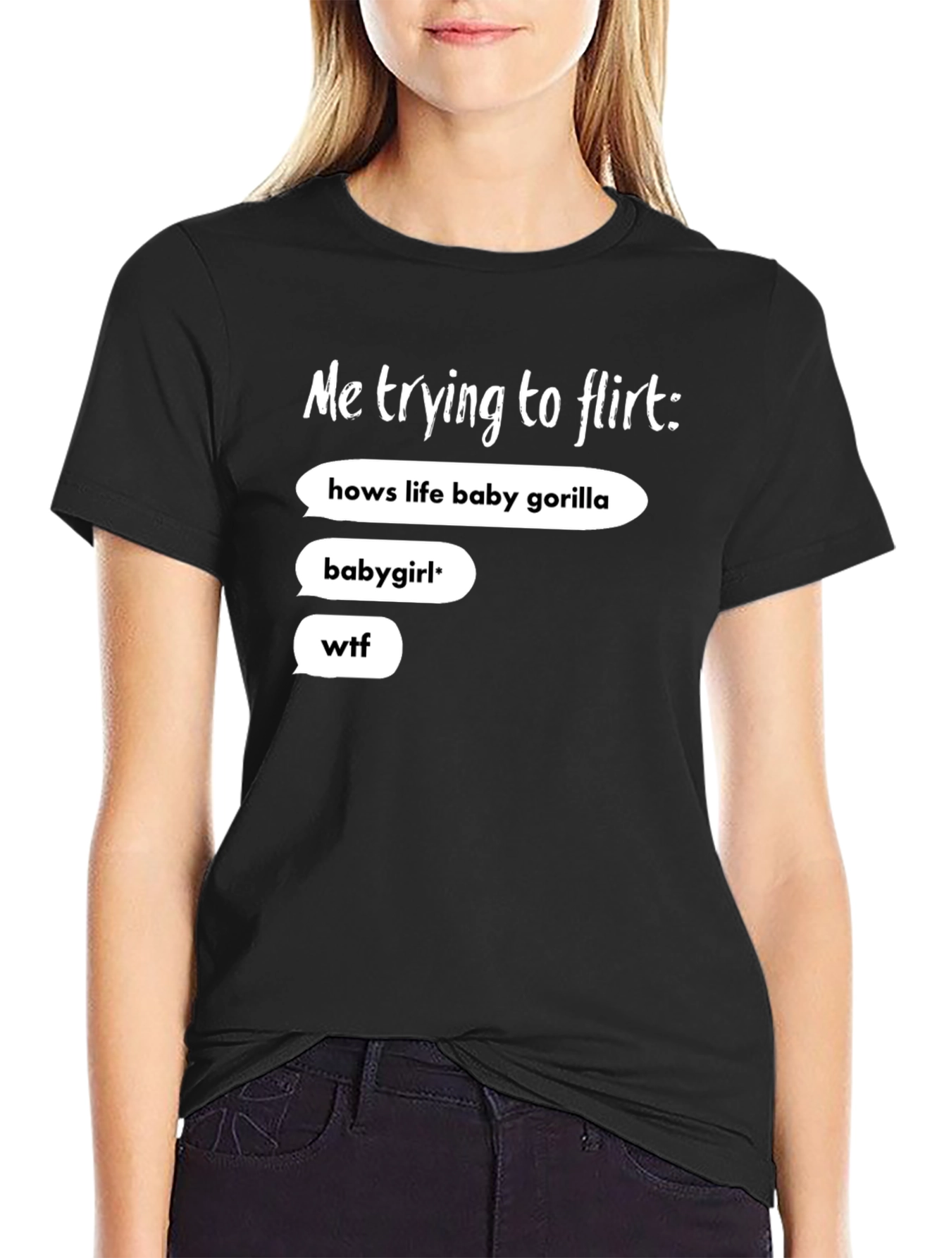 Black Me Trying To Flirt Funny Graphic Tee view 2