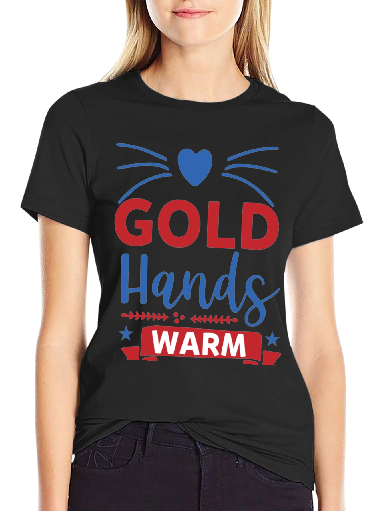 Black Gold Hands Warm Heart Tee view 2