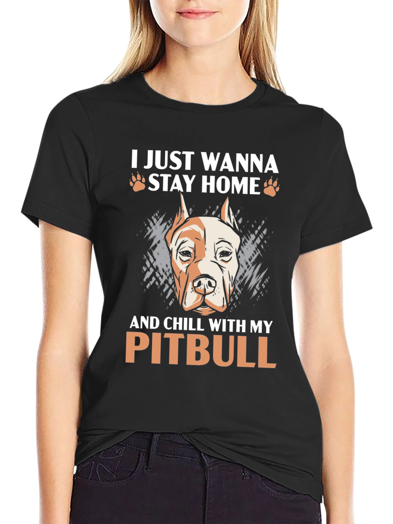 Black Chill With My Pitbull Graphic Tee view 2