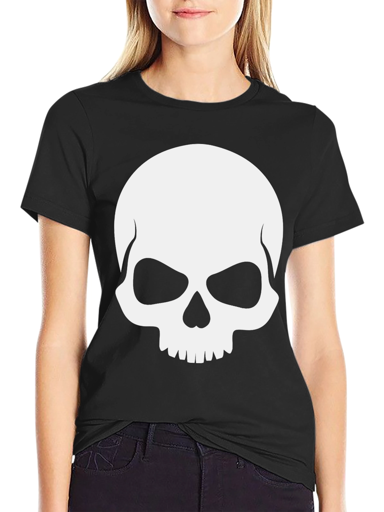 Black Skull Graphic Black T-Shirt view 2