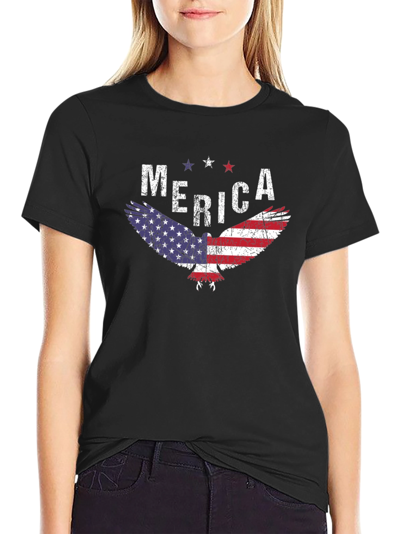 Black Patriotic Eagle 'Merica Graphic Tee view 2