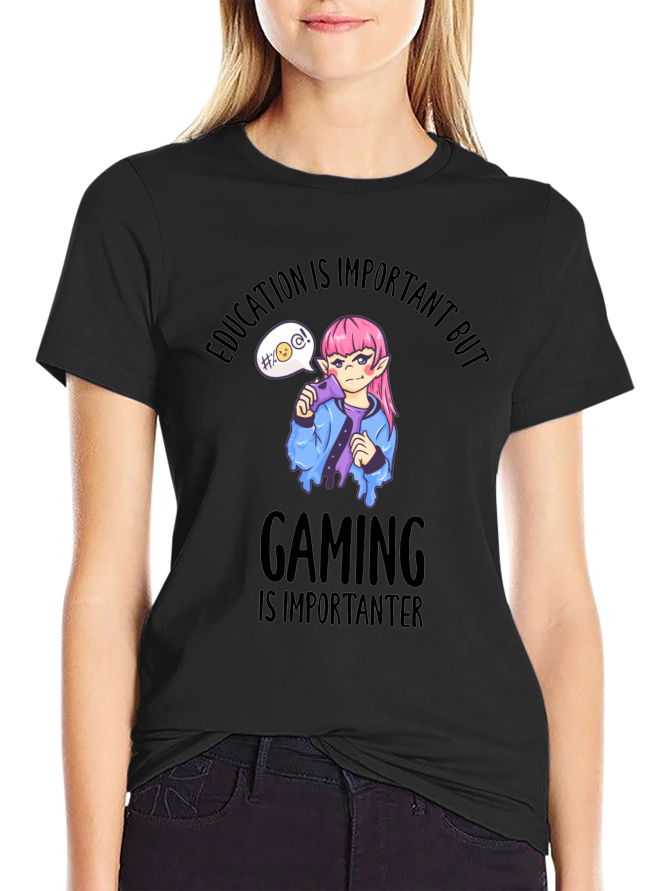 Black Gaming is Importanter T-Shirt view 2