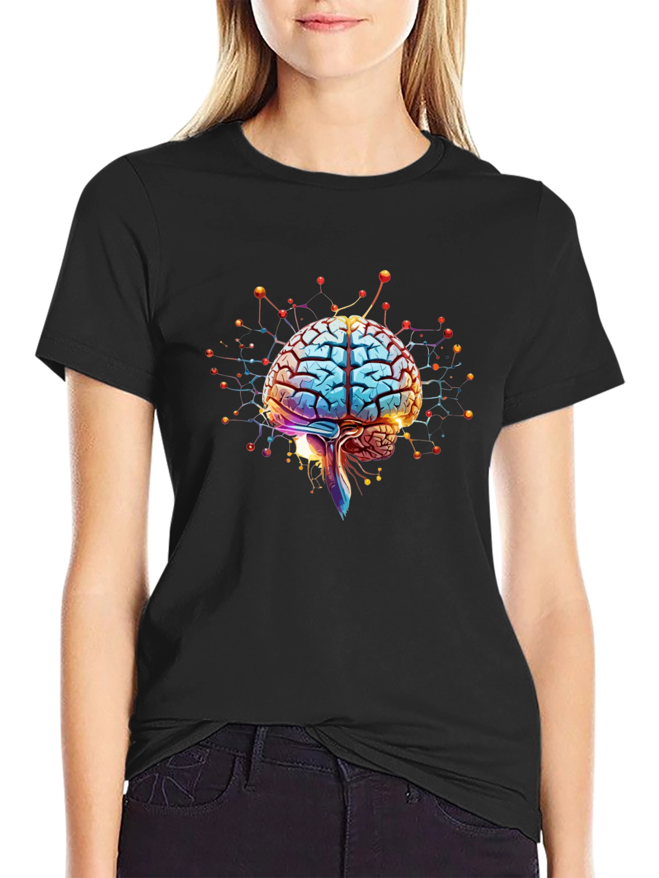 Black Brain Network Graphic Tee view 2