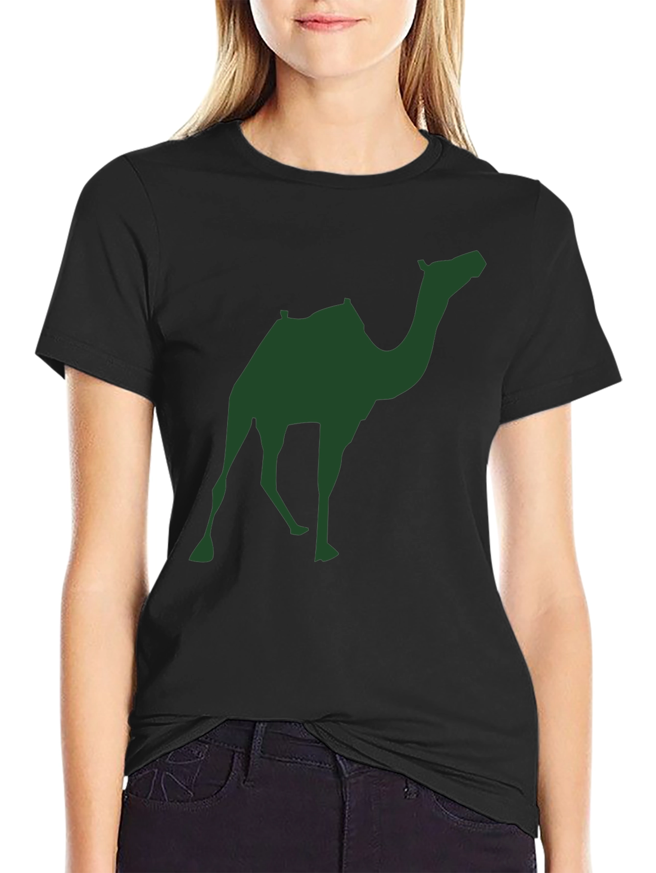 Black Camel Silhouette Graphic Tee - Men's Black T-Shirt view 2