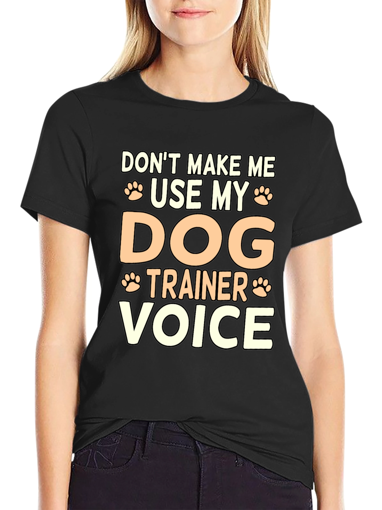 Black Dog Trainer Voice Graphic Tee - Funny Dog Lover Gift view 2