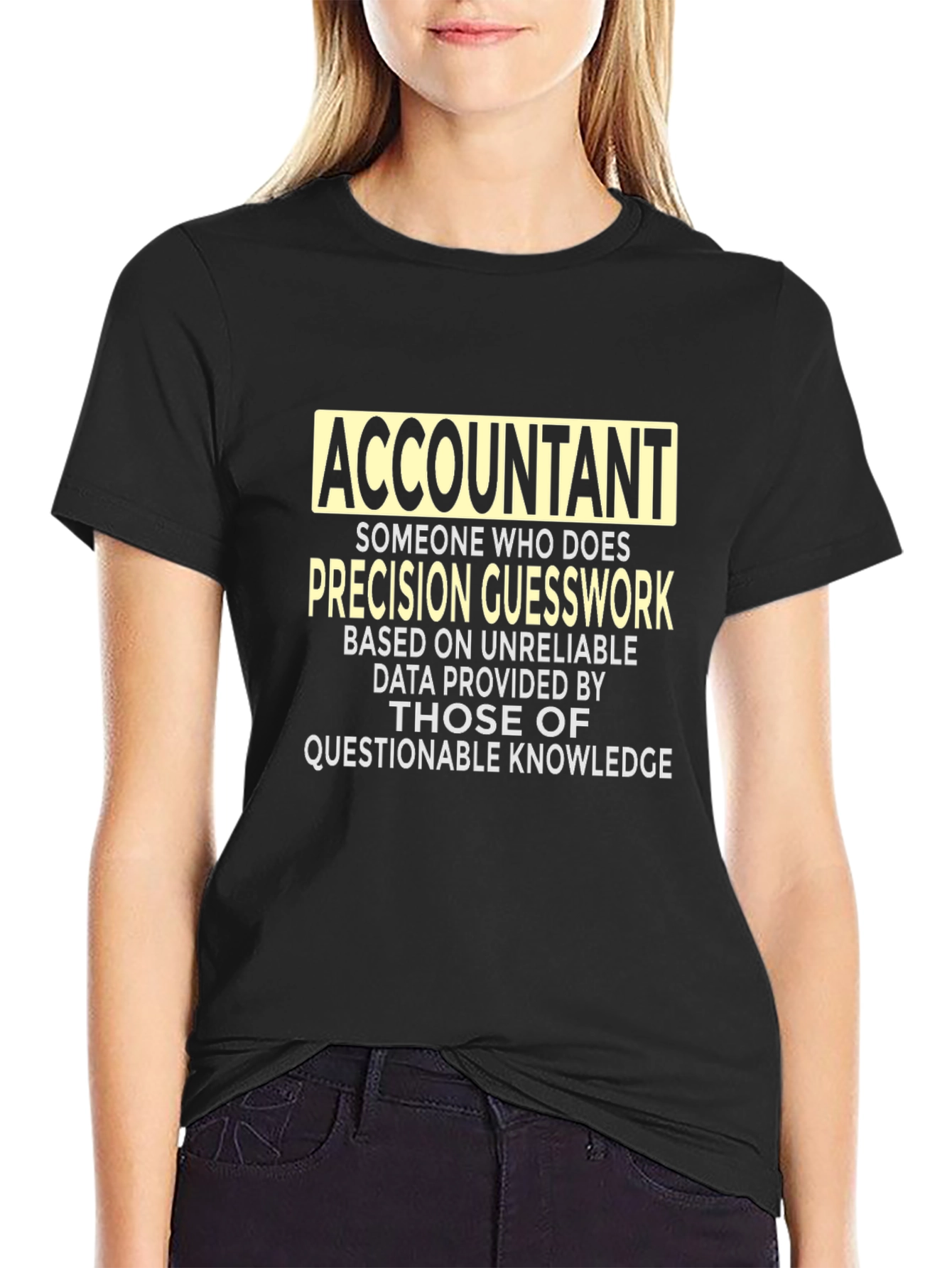 Black Accountant Precision Guesswork Graphic Tee - Black view 2