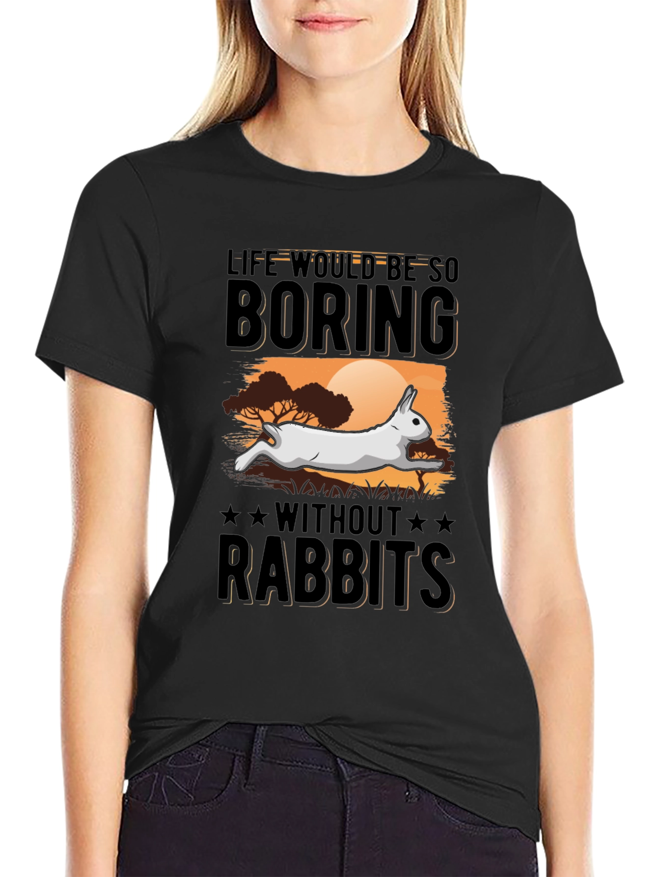 Black Life Without Rabbits T-Shirt view 2