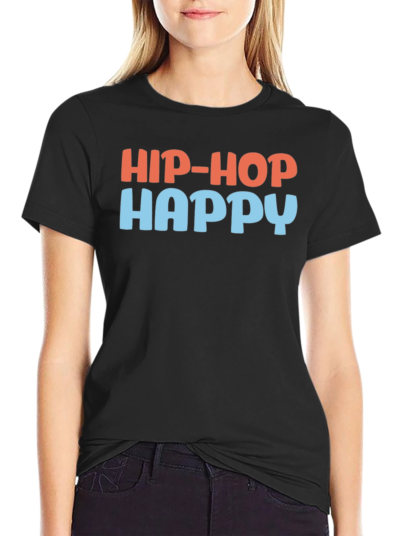 Black Hip-Hop Happy Graphic Tee - Unisex view 2