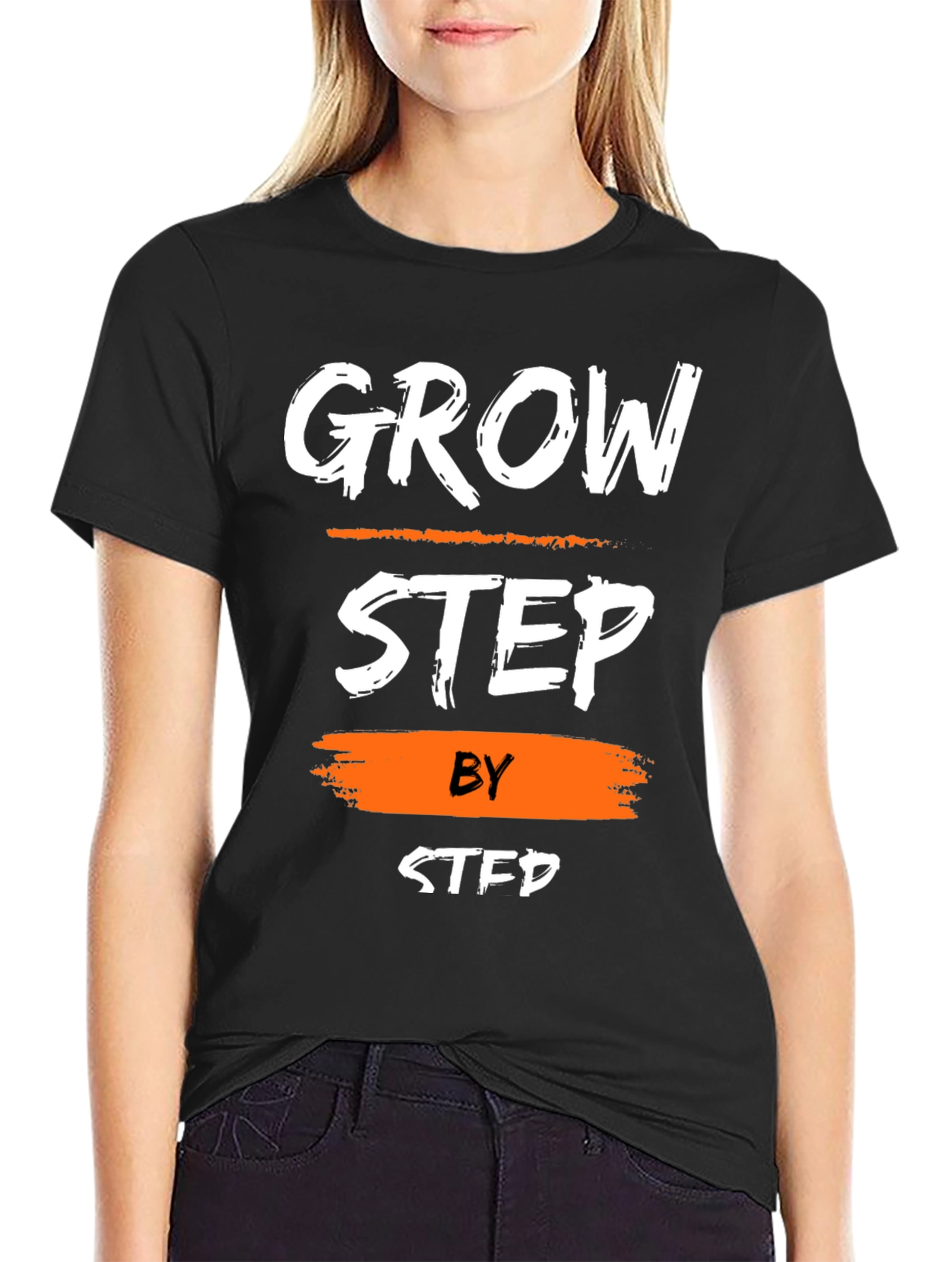 Black Grow Step By Step Black T-Shirt view 2