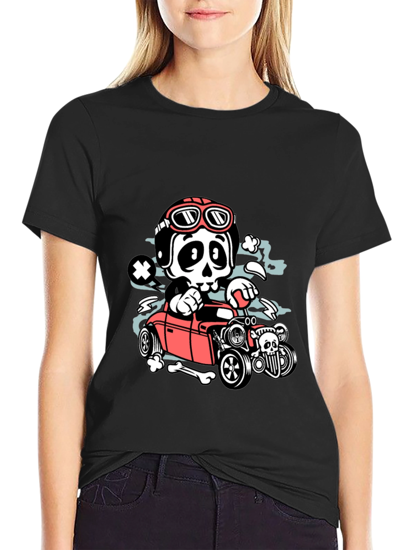 Skull Hot Rod T-Shirt - Rocker Style - 2