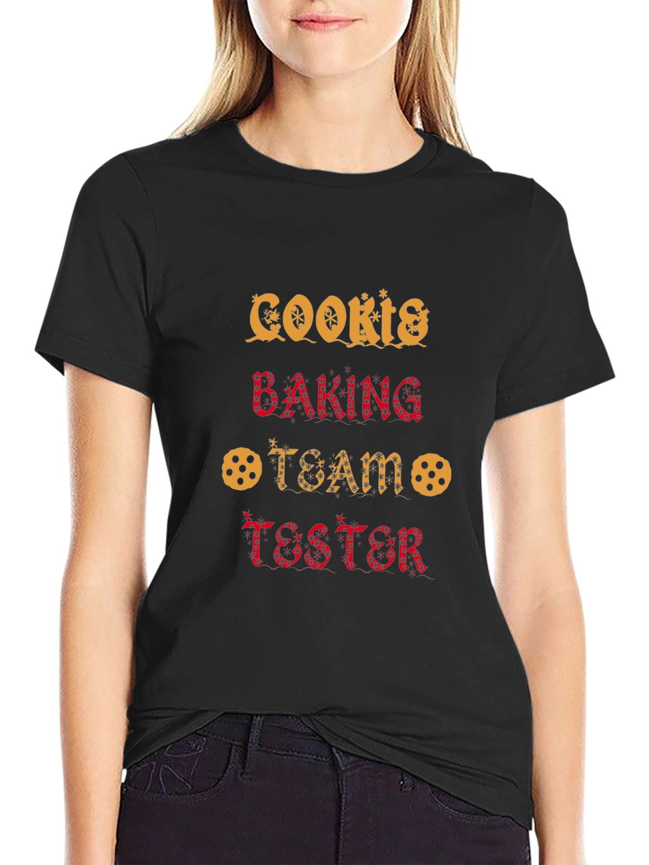 Black Cookies Baking Team Tester T-Shirt - Black view 2