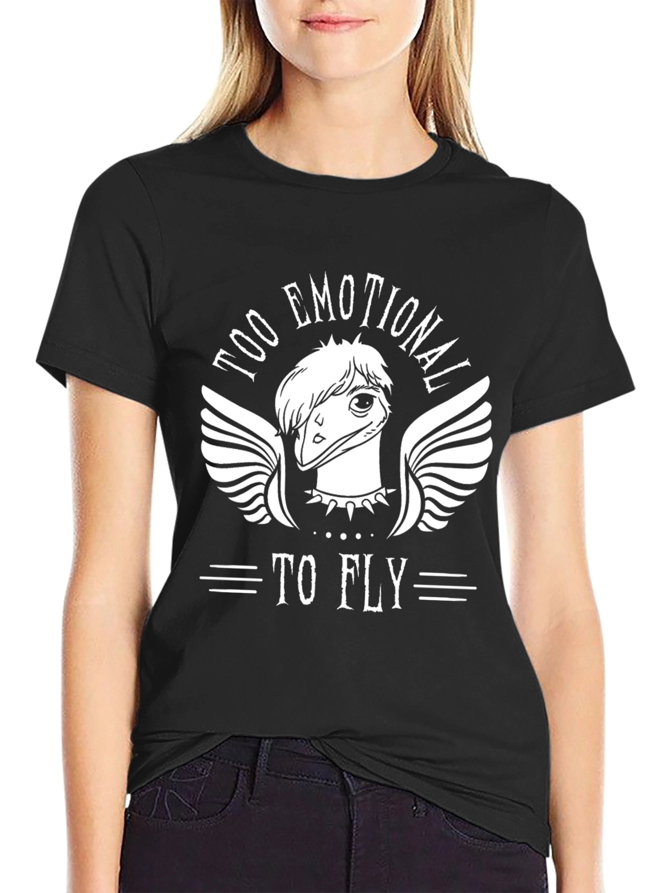Black Emotional Ostrich Graphic Tee view 2