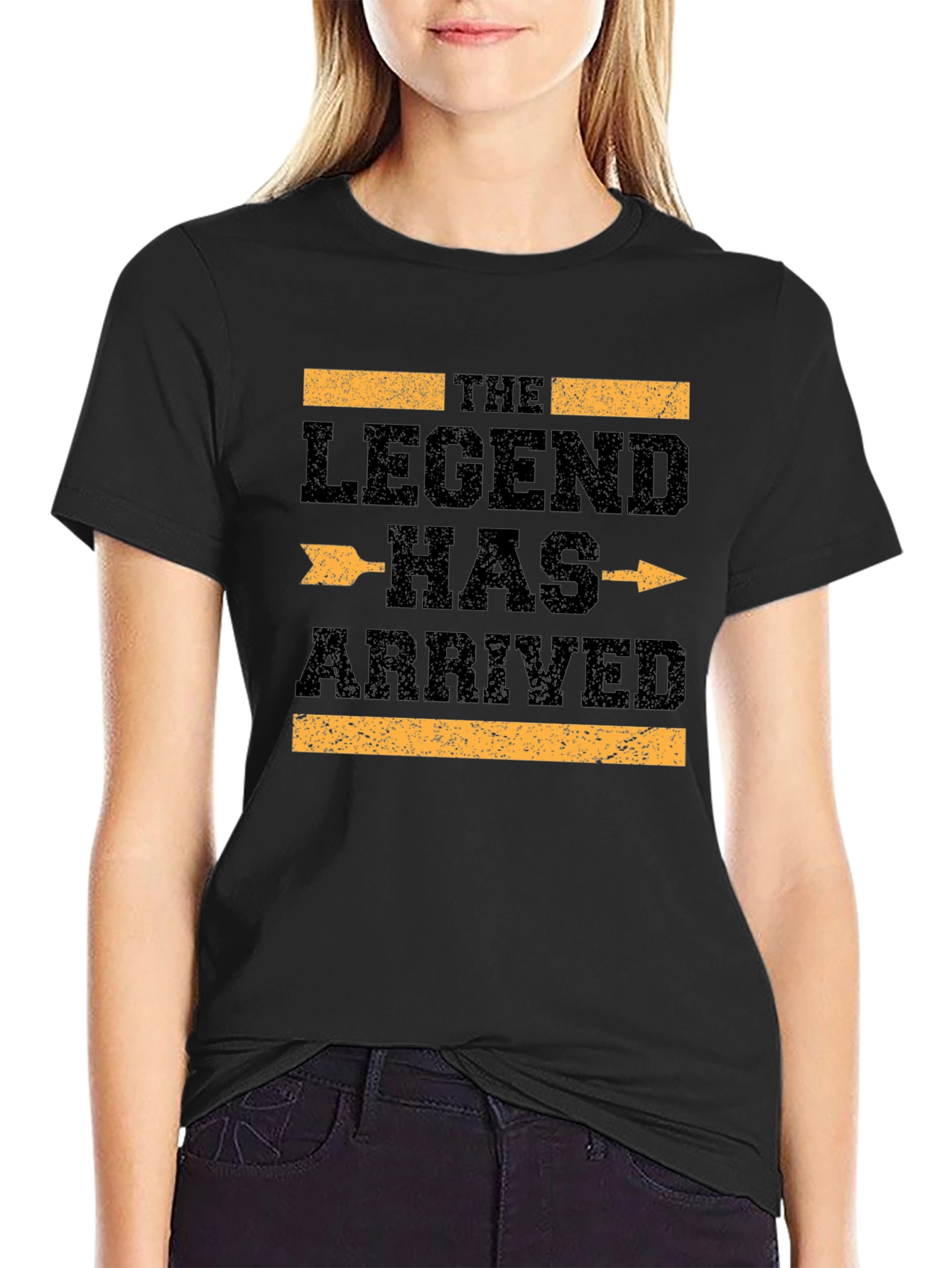 Black The Legend Has Arrived Black Graphic T-Shirt view 2