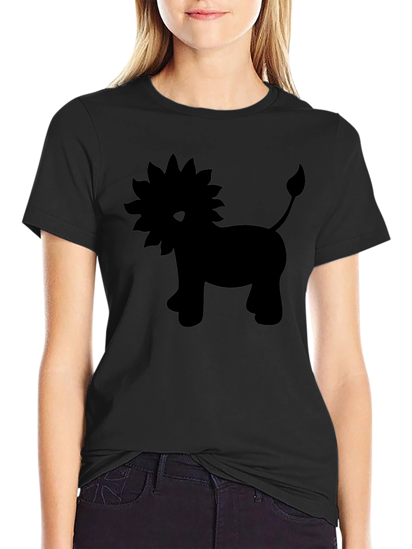 Black Black Lion Graphic Tee - Soft Cotton Blend view 2