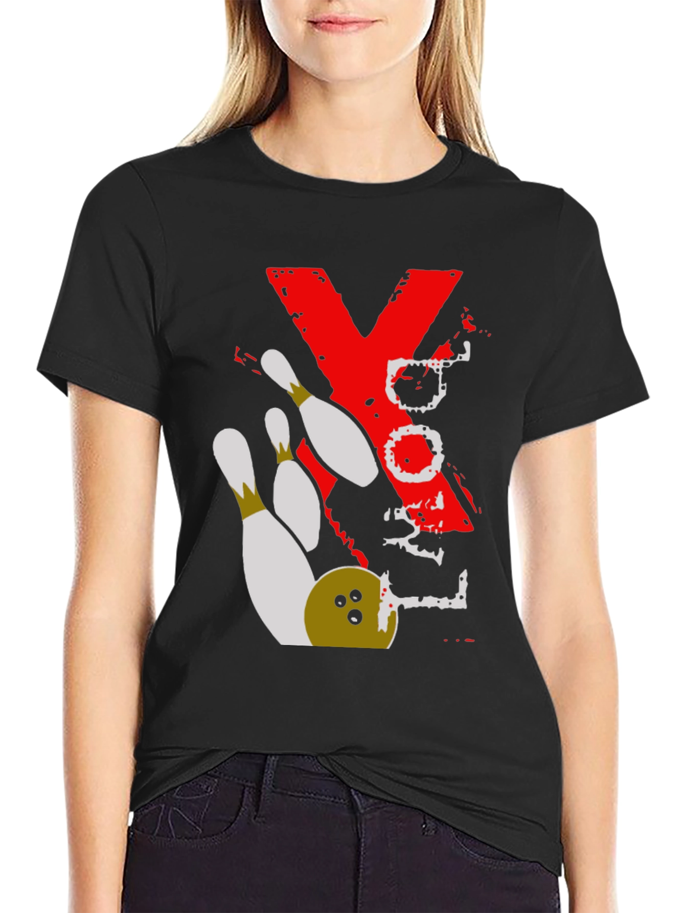 Black Bowling Strike T-Shirt view 2