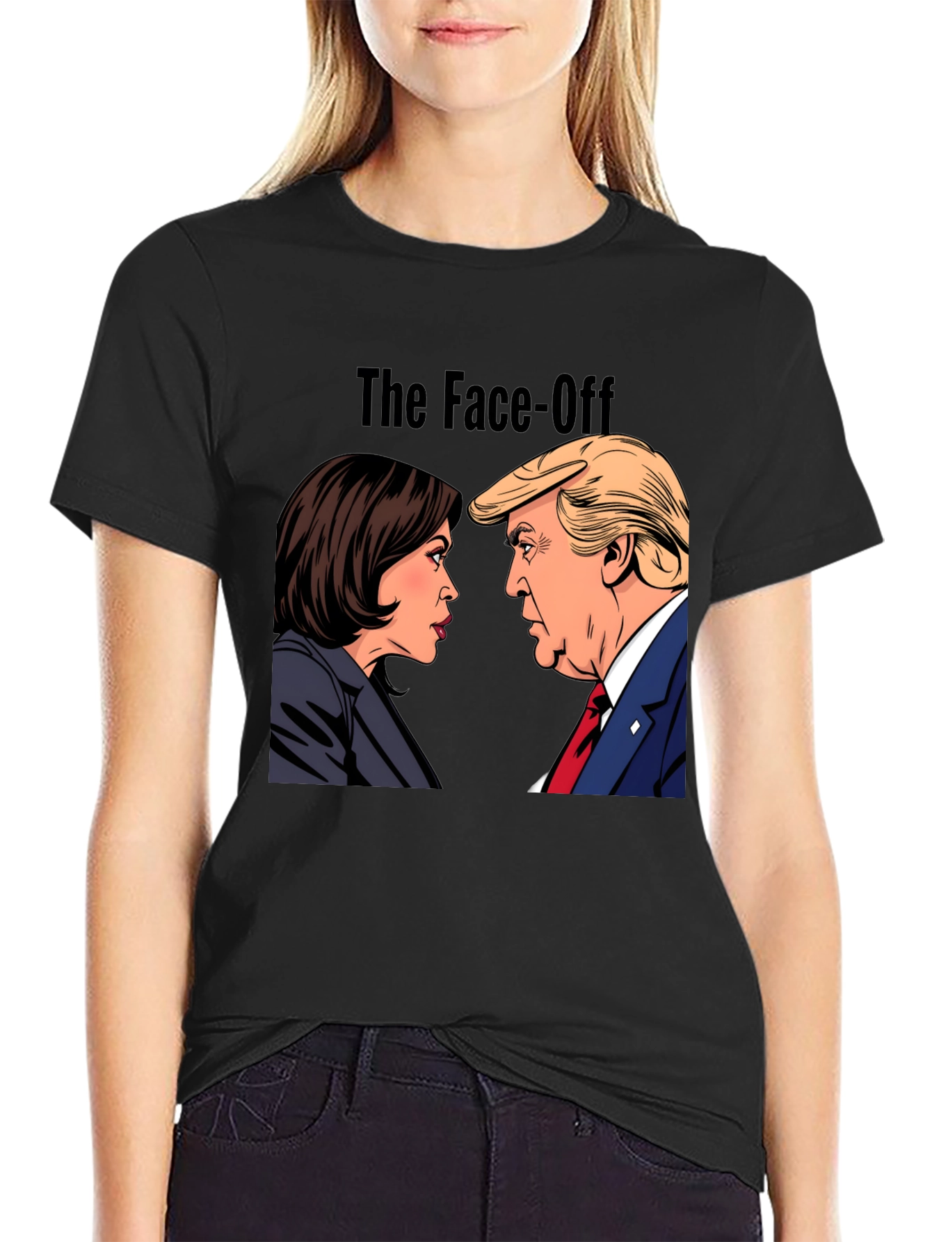 Black The Face-Off T-Shirt - Political Humor Tee view 2