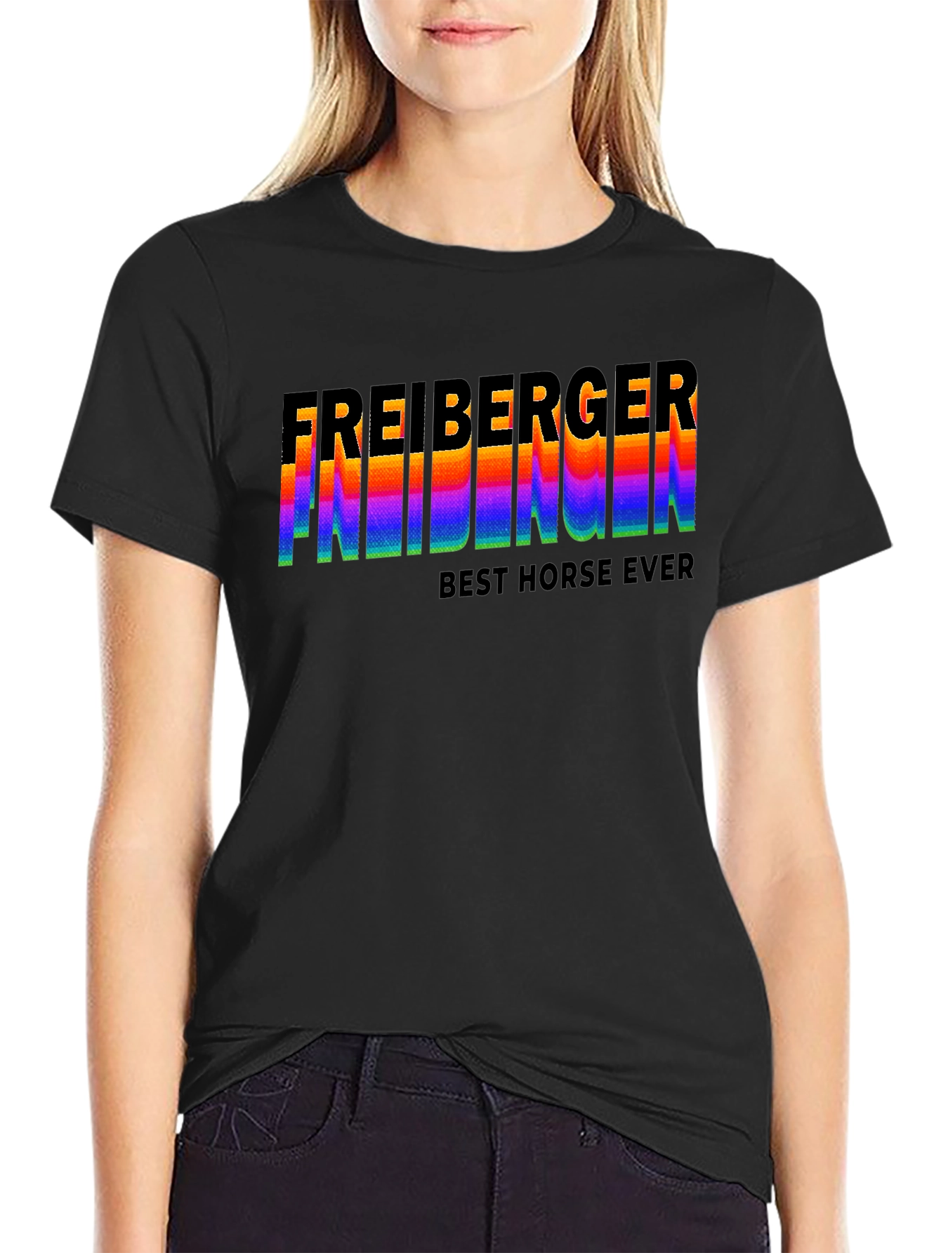 Black Freiberger Best Horse Ever Graphic T-Shirt view 2