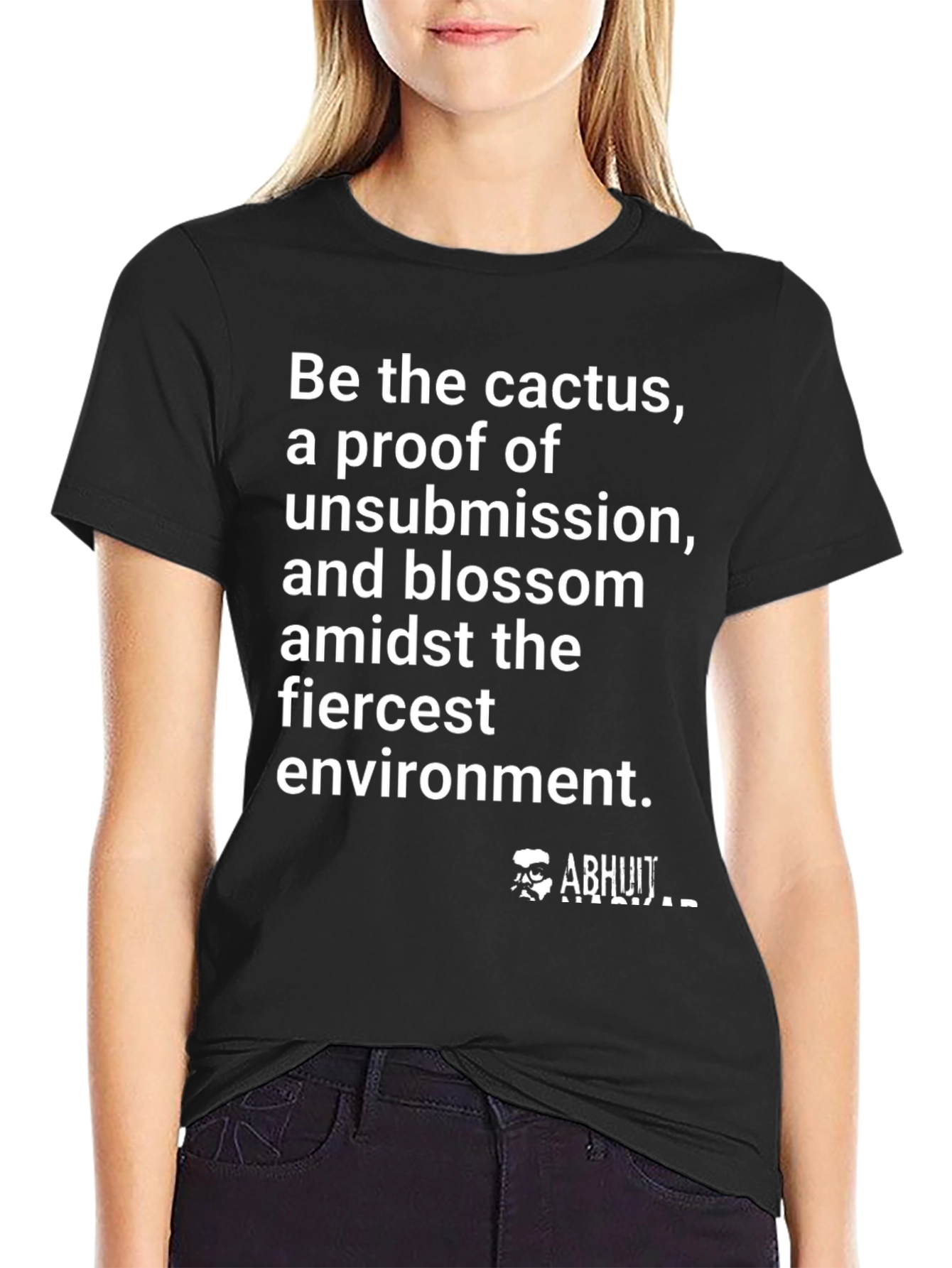 Black Cactus Blossom Graphic Tee - Fierce Environment view 2