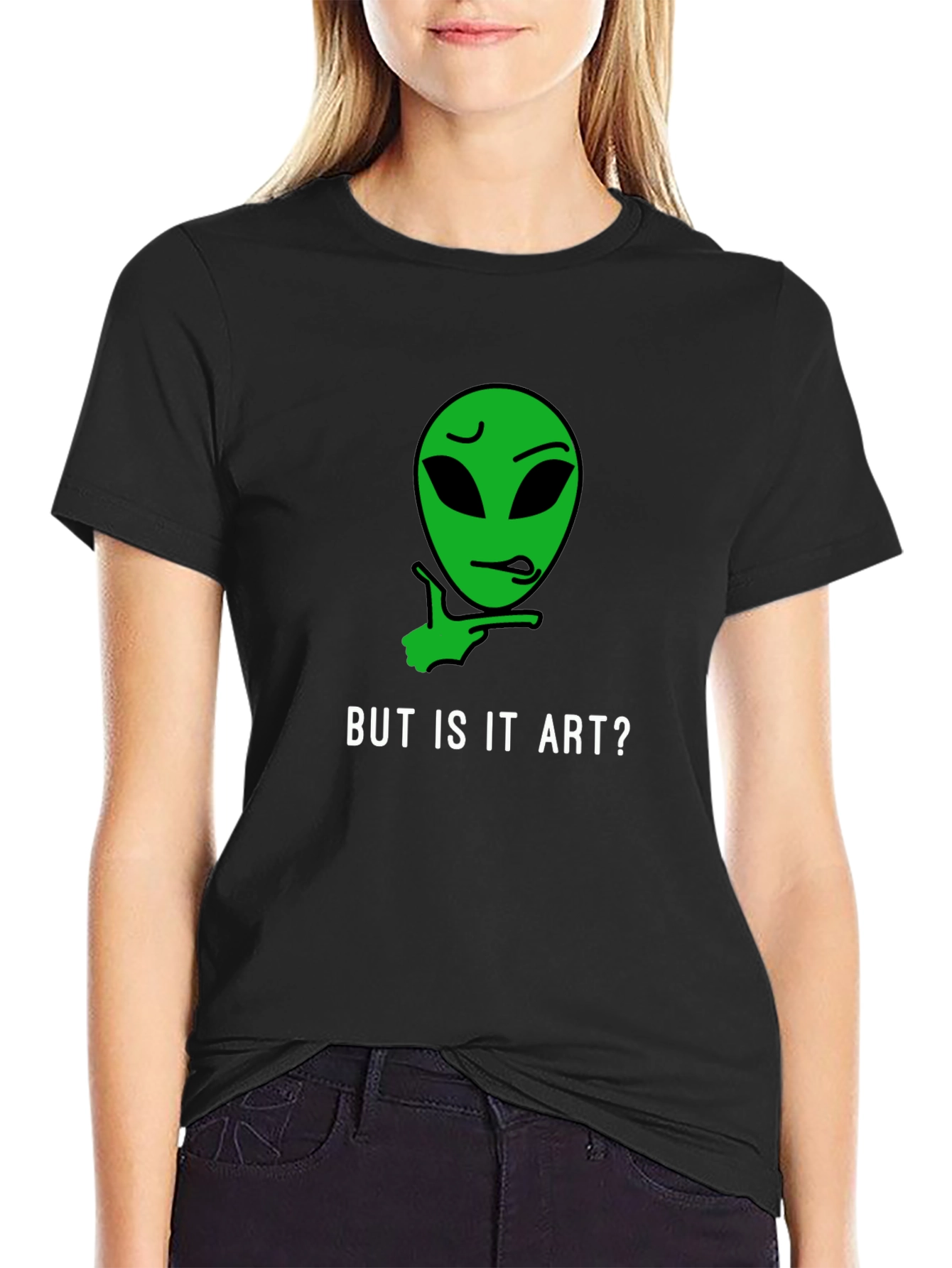 Black But Is It Art? Alien Graphic Tee - Black view 2