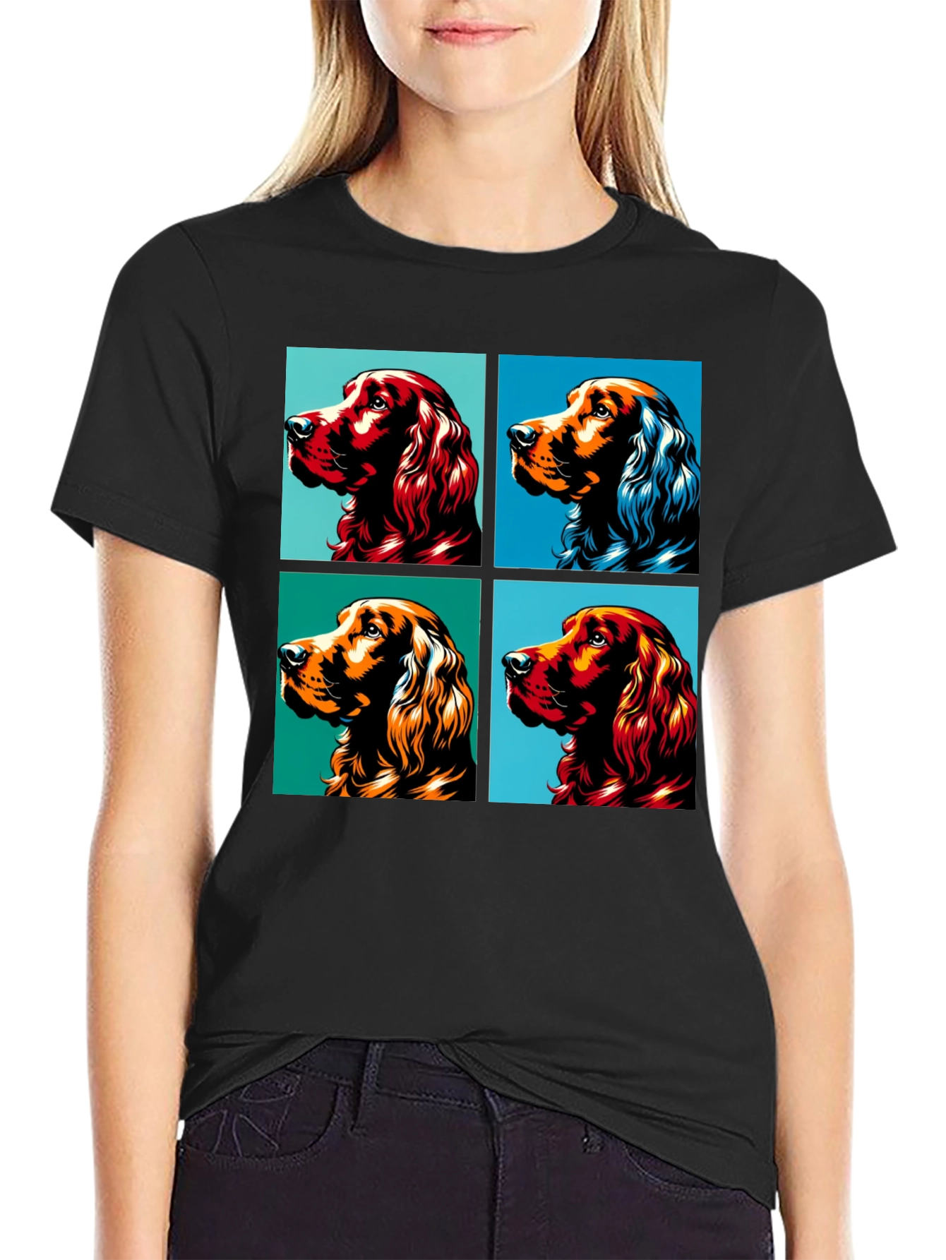 Black Dog Breed Pop Art Black Graphic Tee view 2
