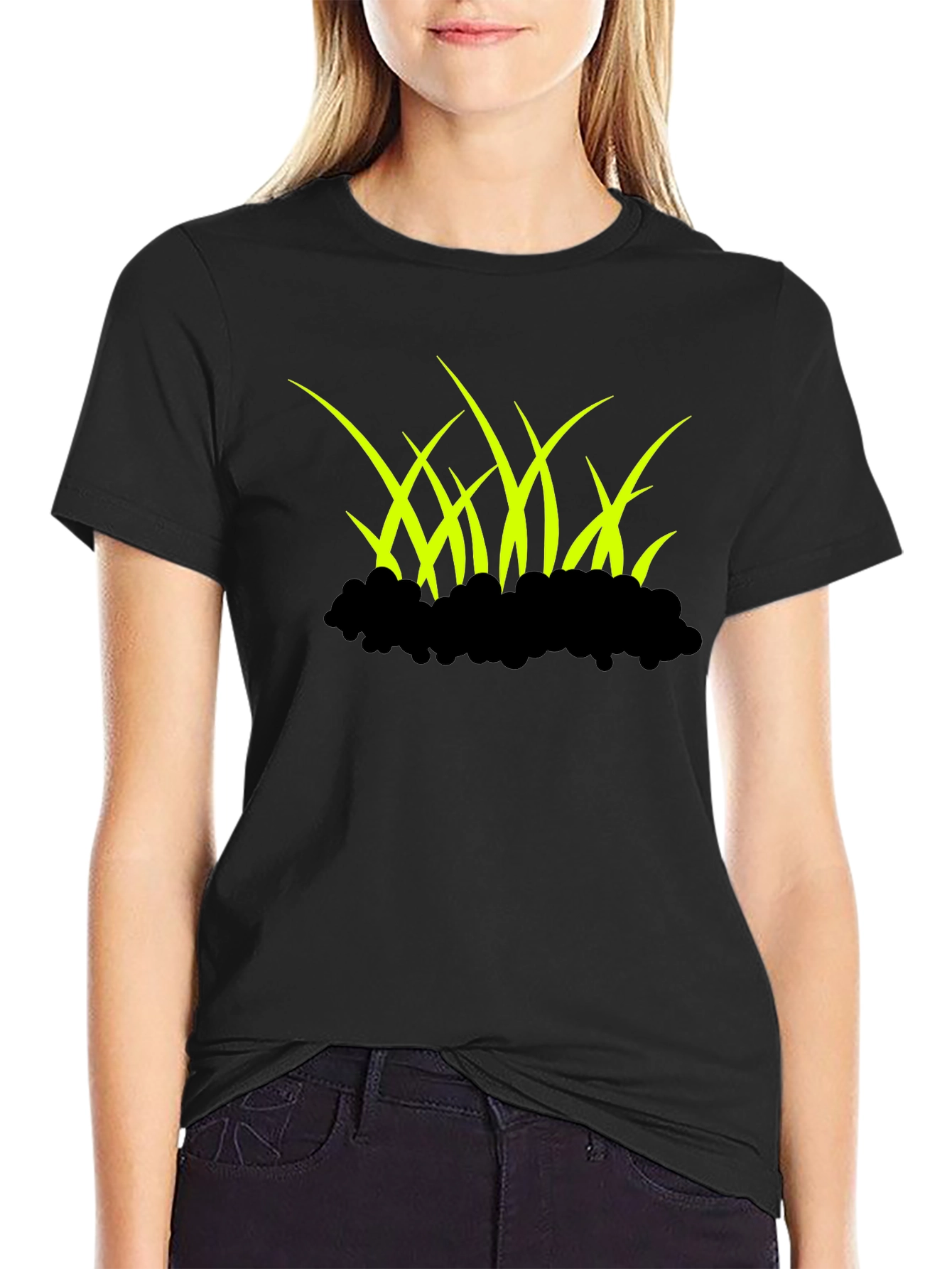 Black Grass Graphic Black T-Shirt view 2