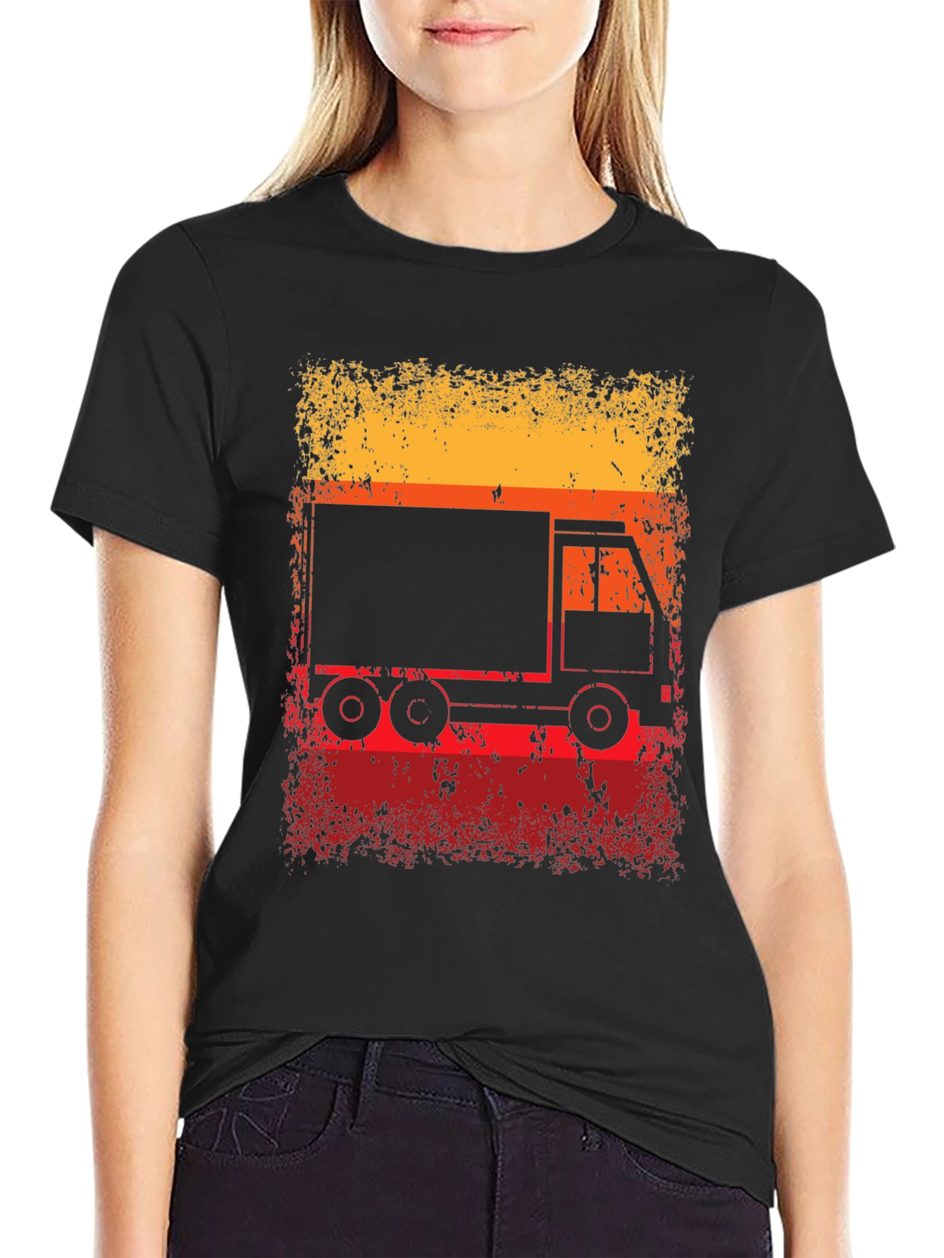 Black Retro Truck Graphic T-Shirt view 2