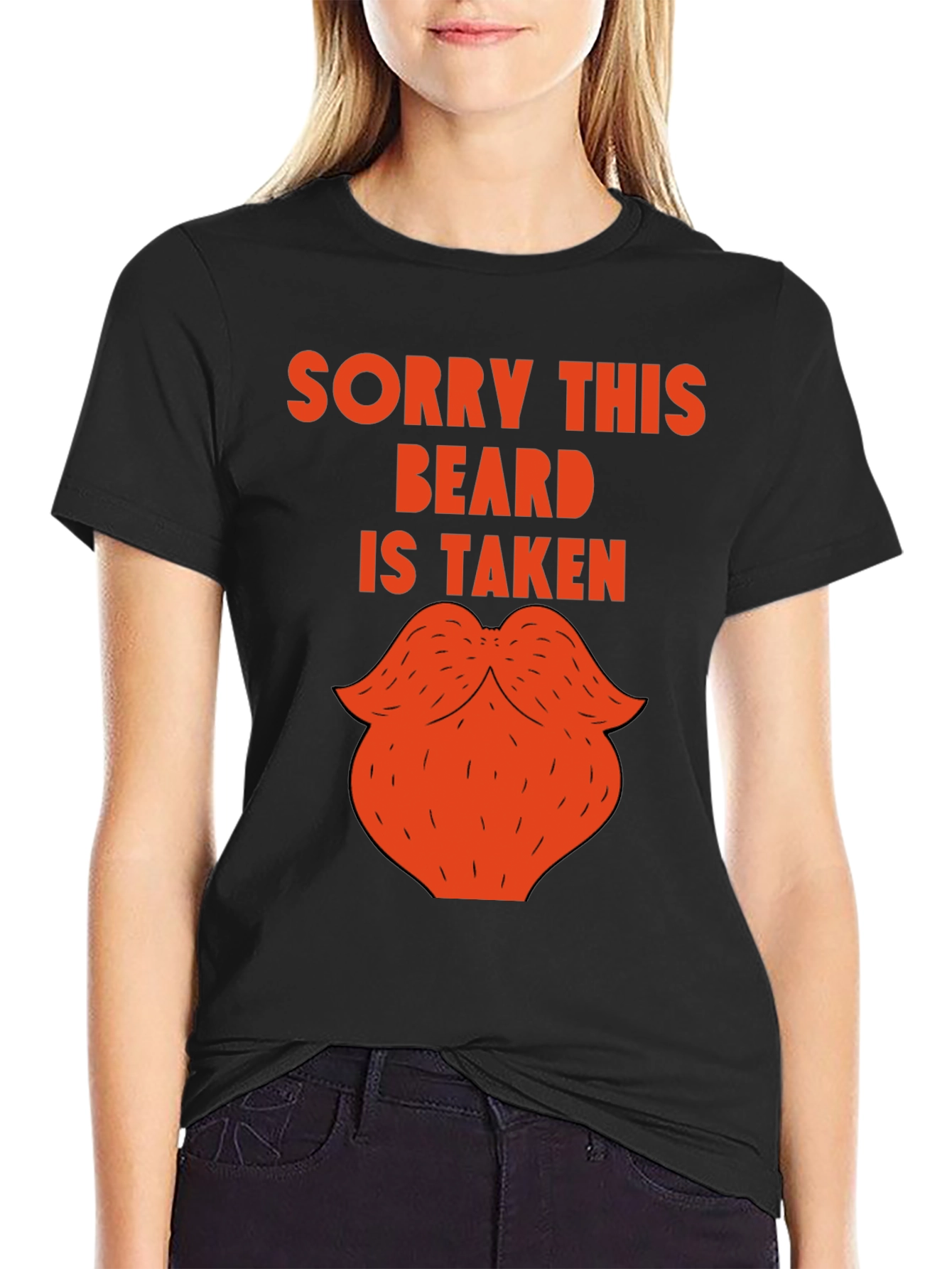 Black Sorry This Beard Is Taken Funny Graphic Tee view 2