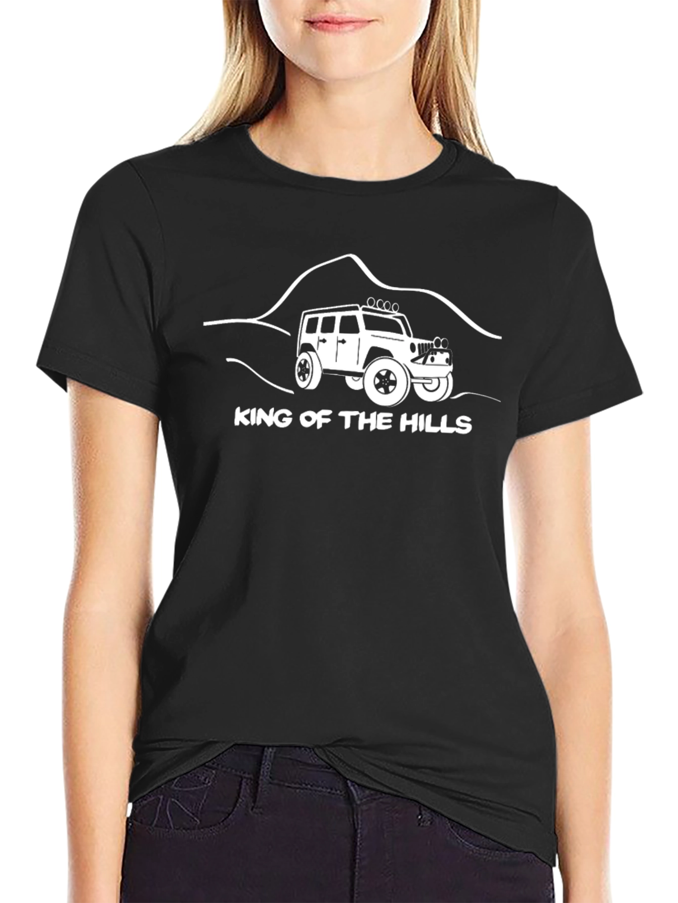 Black King of the Hills Off-Road Jeep T-Shirt view 2
