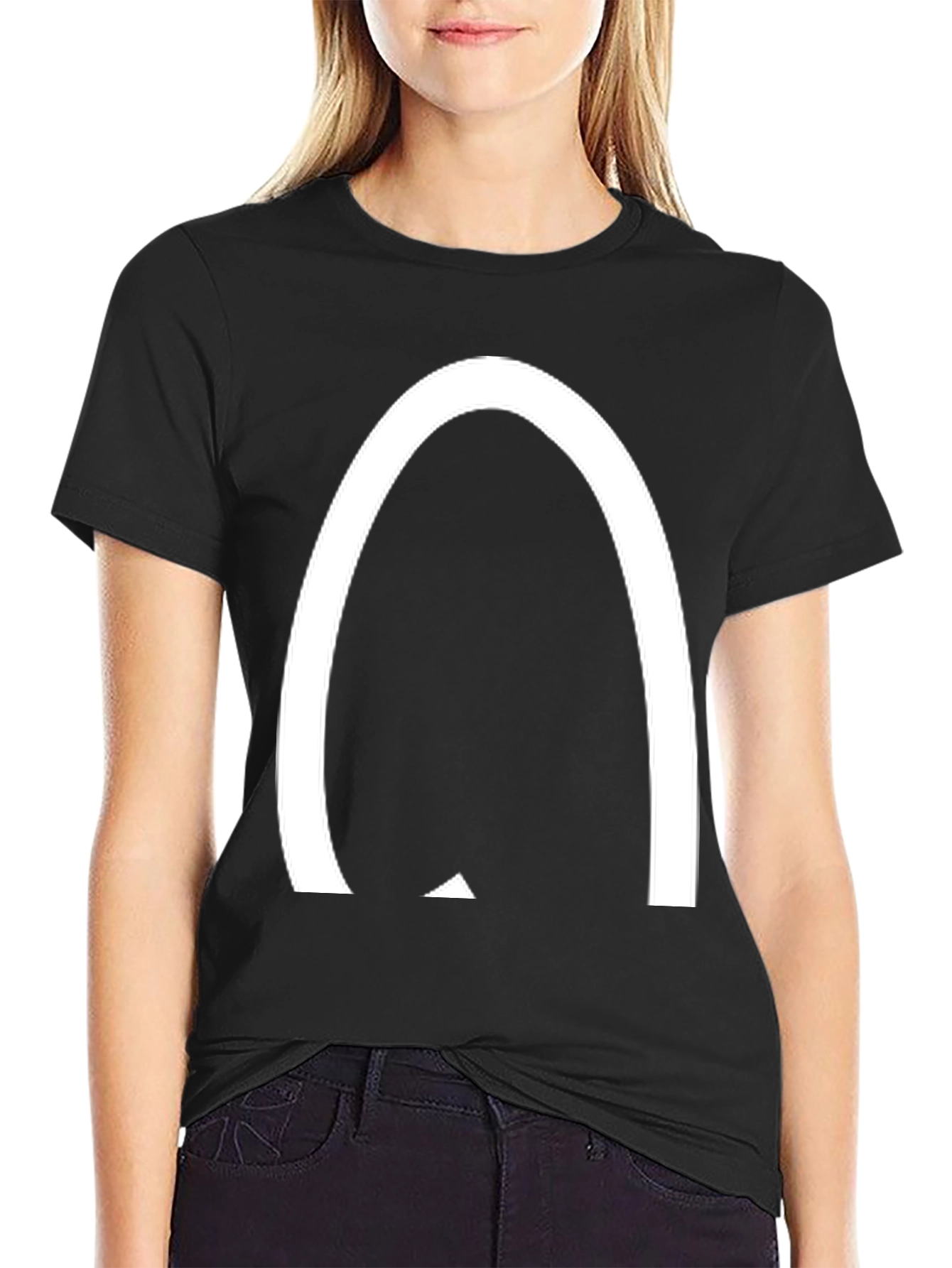 Black Arched Logo Black T-Shirt - Casual Style view 2