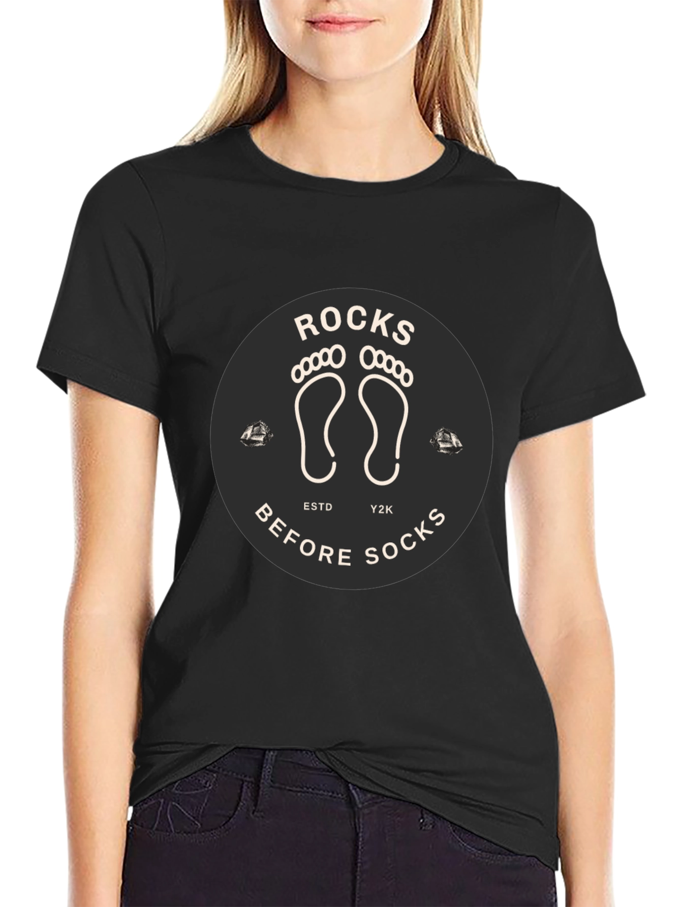 Black Rocks Before Socks Black Graphic Tee view 2