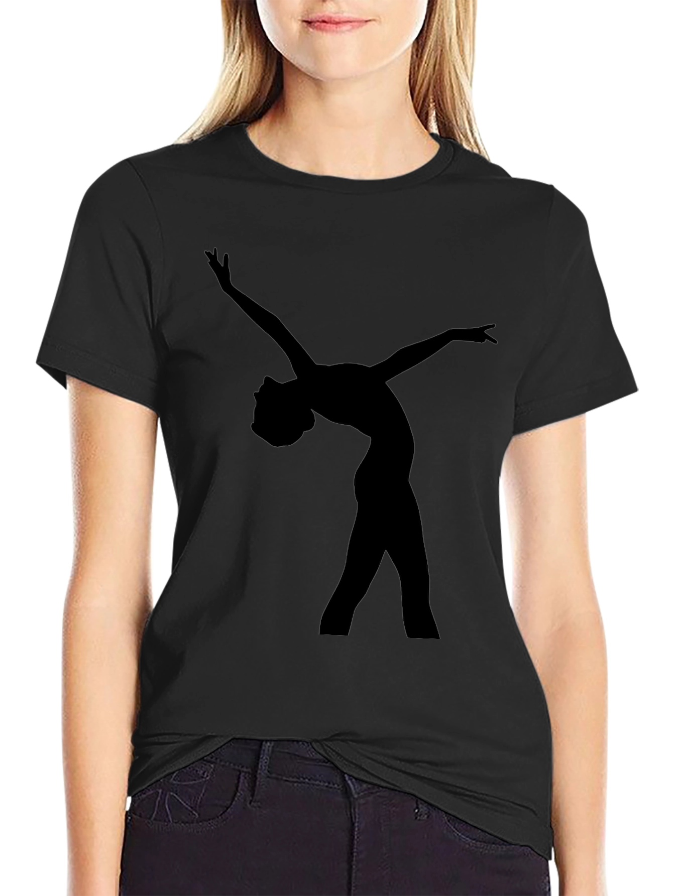 Black Black Dancer Silhouette Graphic Tee - Unisex view 2
