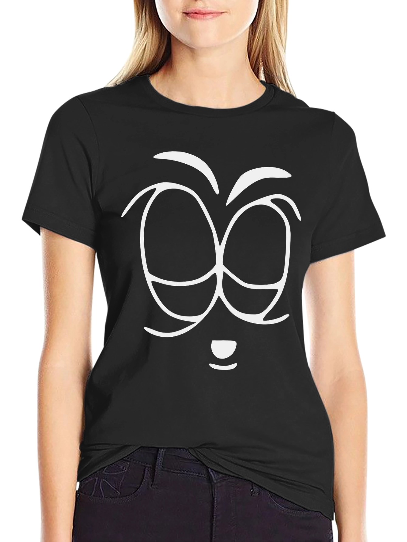 Black Sleepy Face Graphic Tee - Unisex Soft Cotton Blend T-Shirt view 2