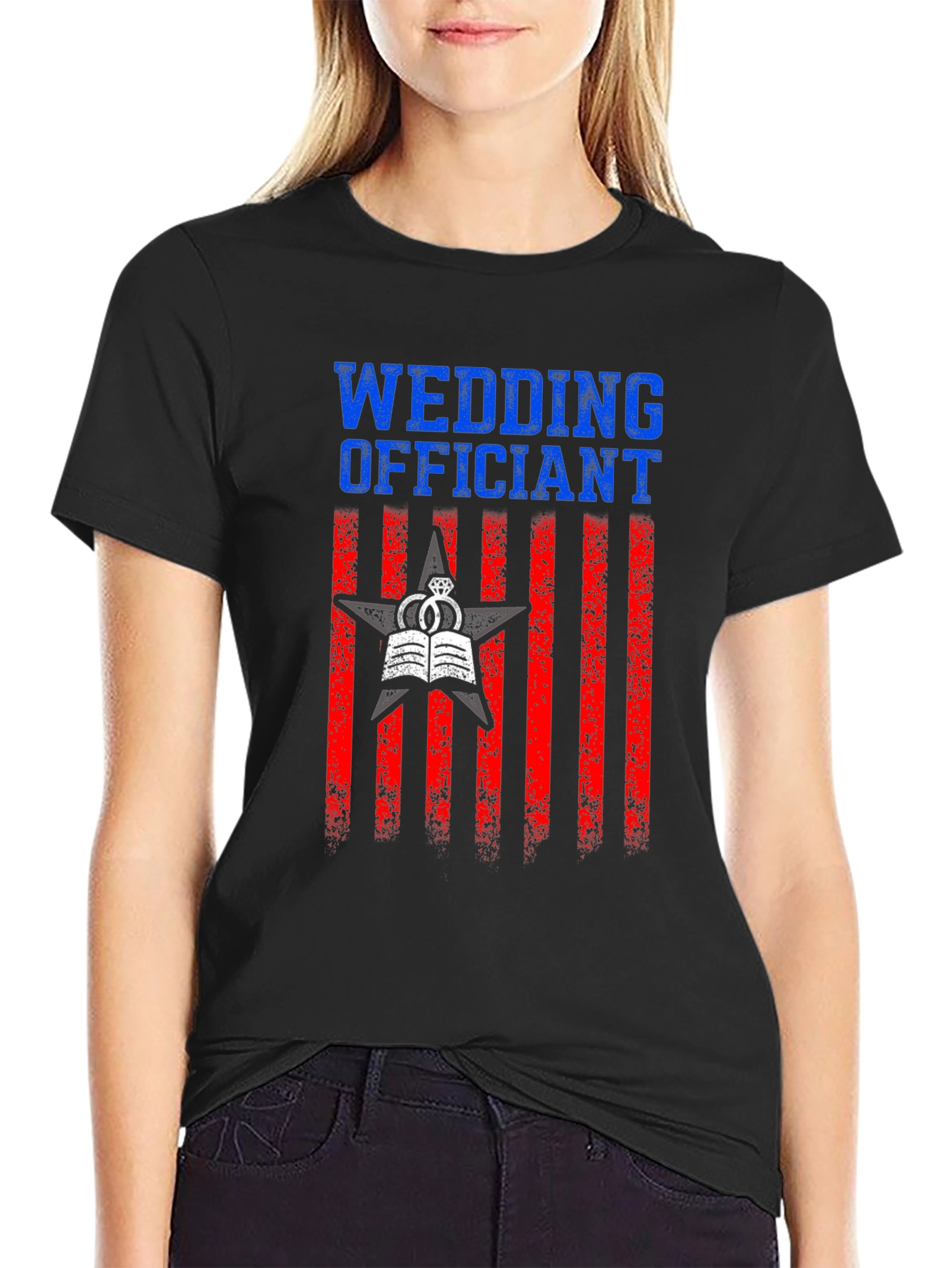 Black Wedding Officiant Graphic T-Shirt view 2