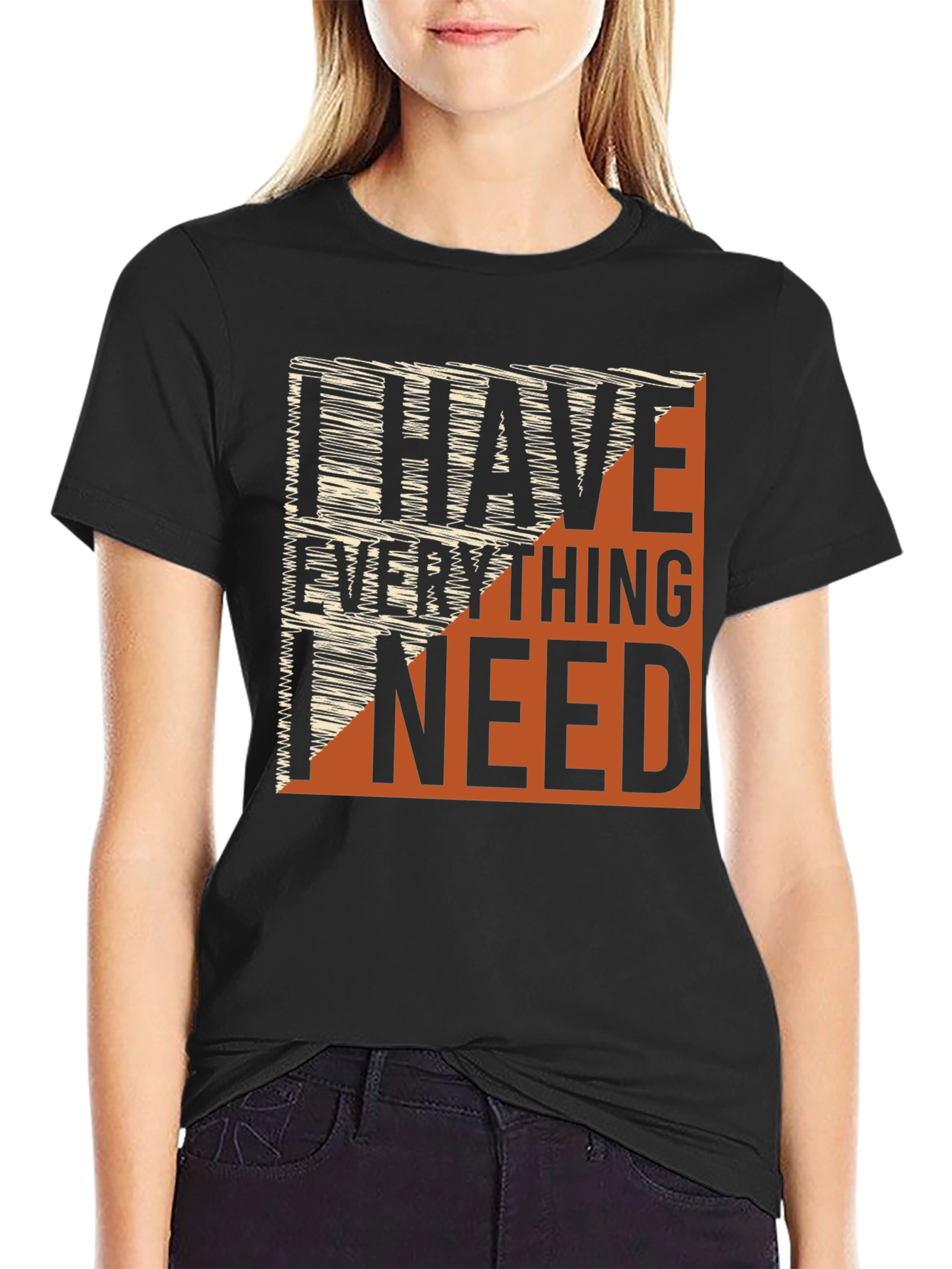 Black I Have Everything I Need Graphic Tee view 2