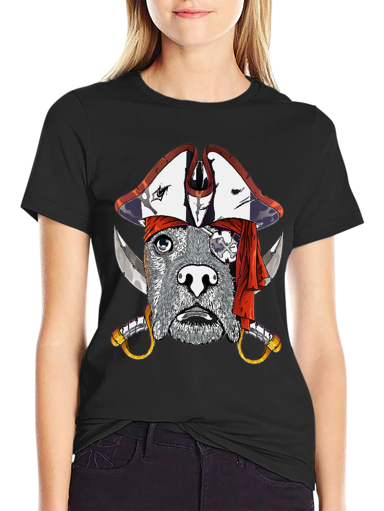 Black Dog Pirate Graphic T-Shirt - Black view 2
