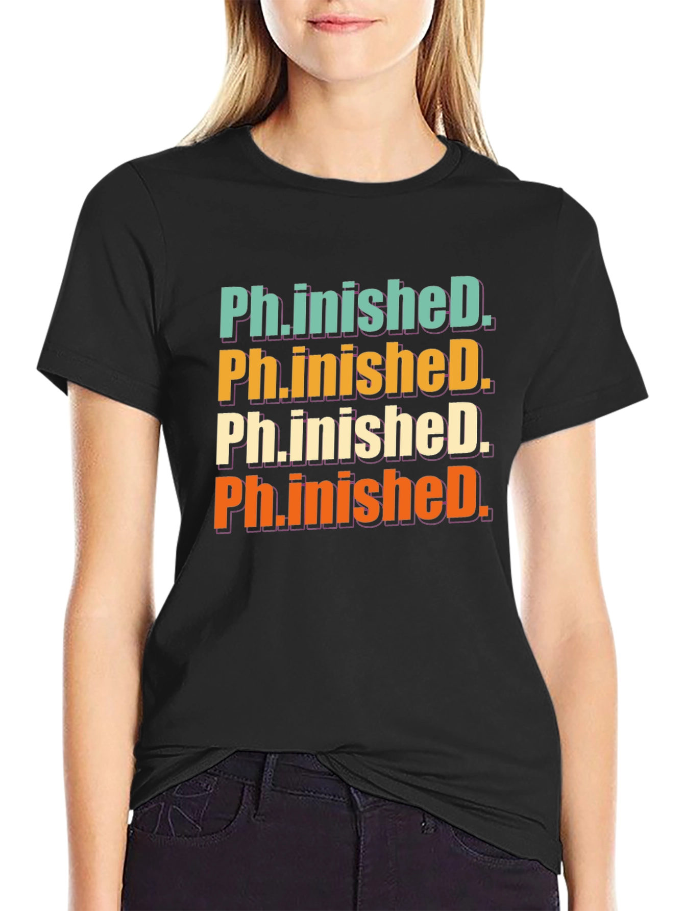 Black Ph.inished. Graphic T-Shirt - Graduation Gift view 2