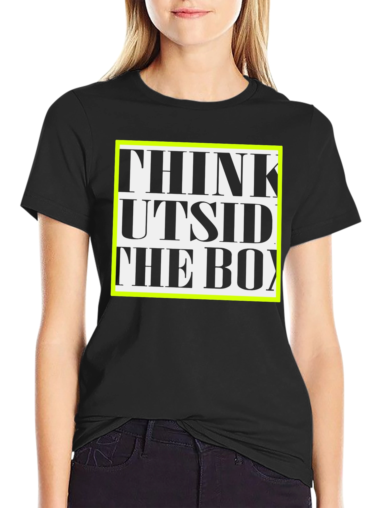 Black Think Outside the Box Graphic Tee view 2