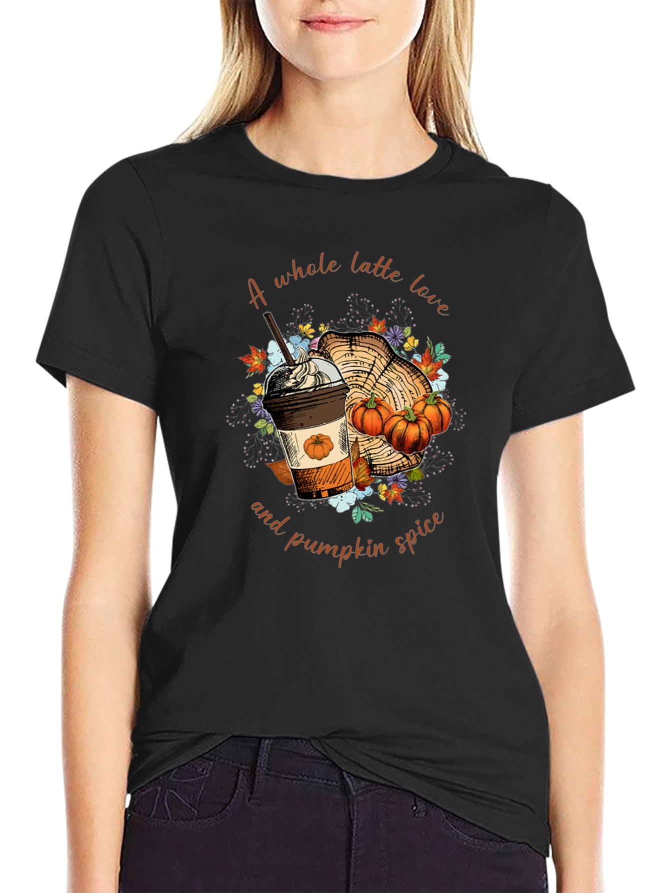 Black Latte Love & Pumpkin Spice Graphic Tee view 2