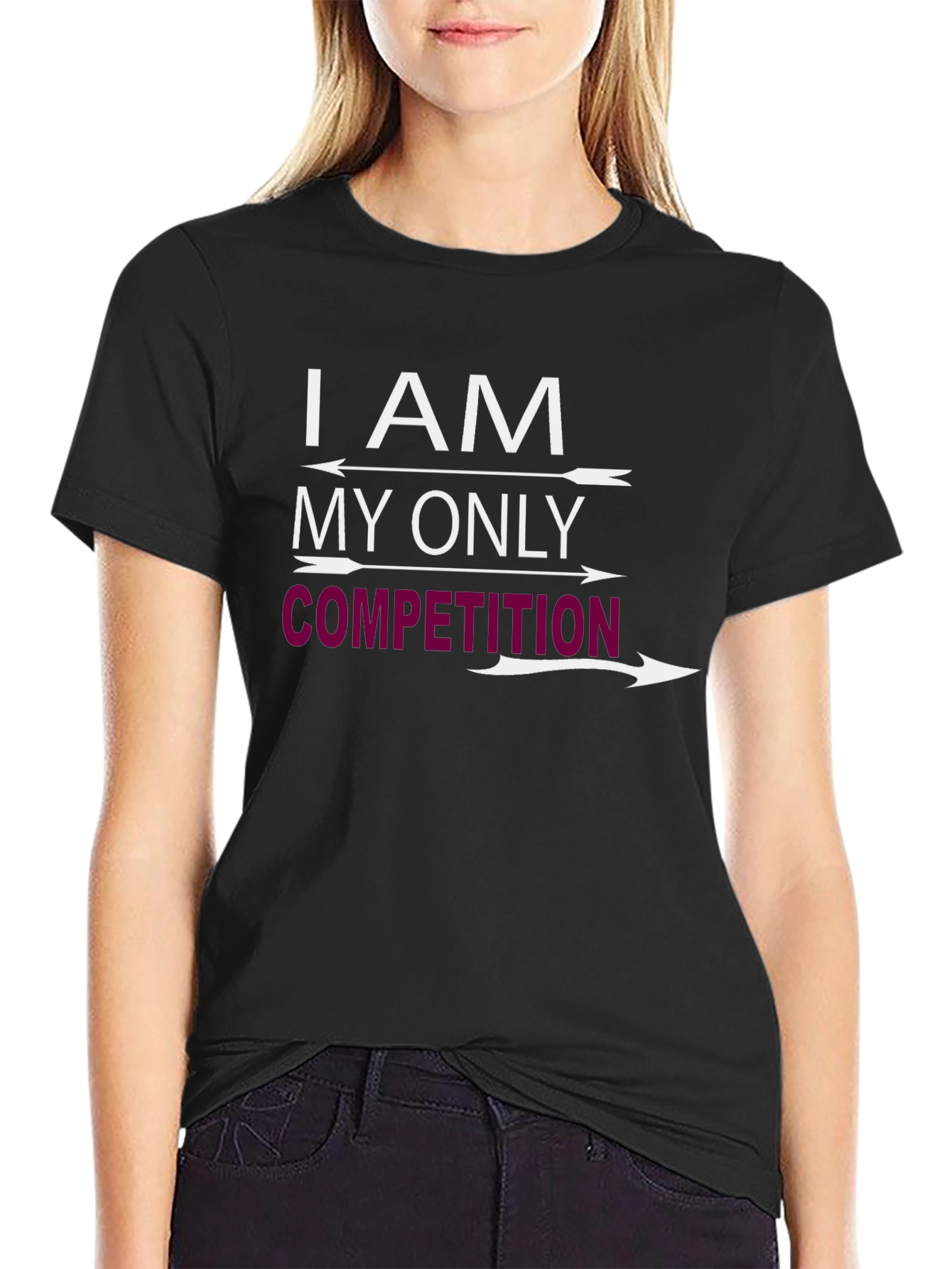 Black I AM MY ONLY COMPETITION Graphic T-Shirt view 2