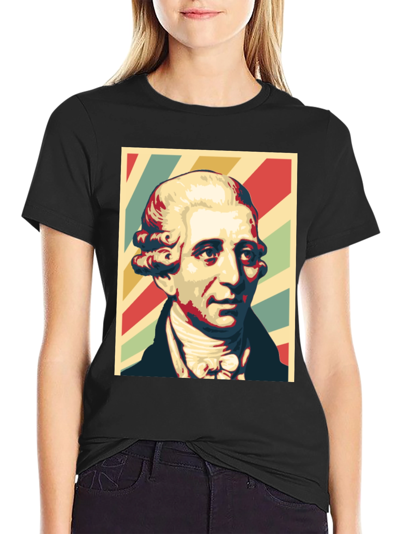 Black Retro Portrait T-Shirt - Classic Style view 2