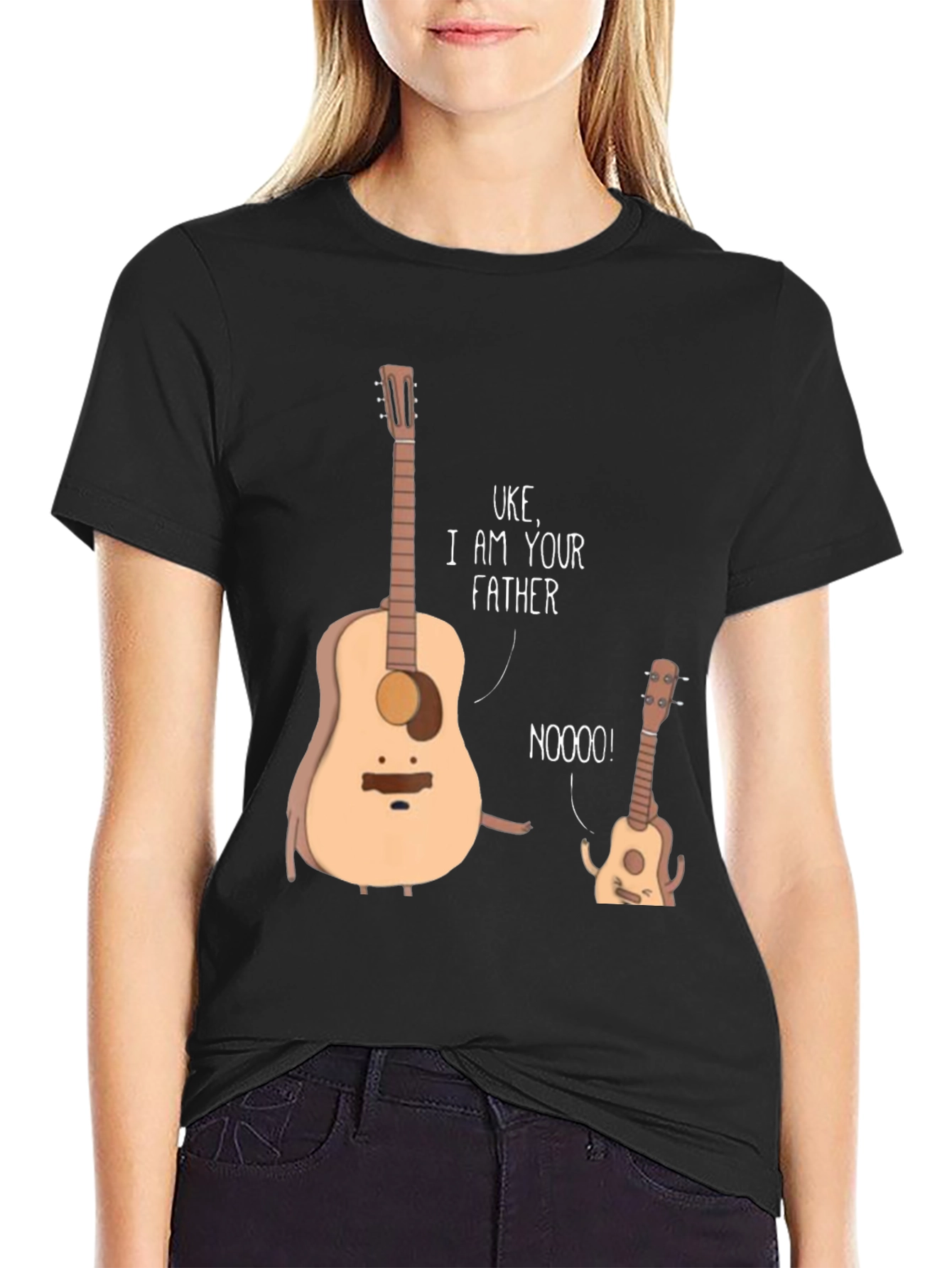 Black Uke I Am Your Father Funny Music T-Shirt view 2