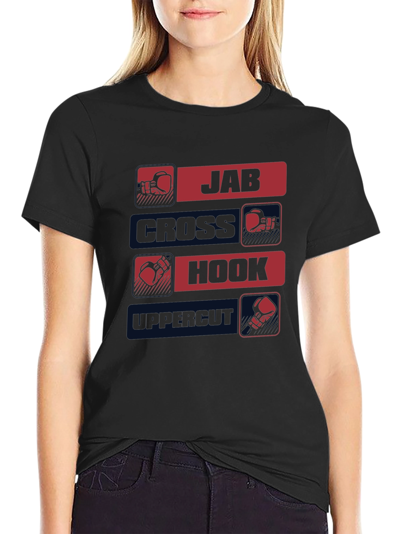 Boxing Punches Graphic T-Shirt - Jab, Cross, Hook, Uppercut - 2