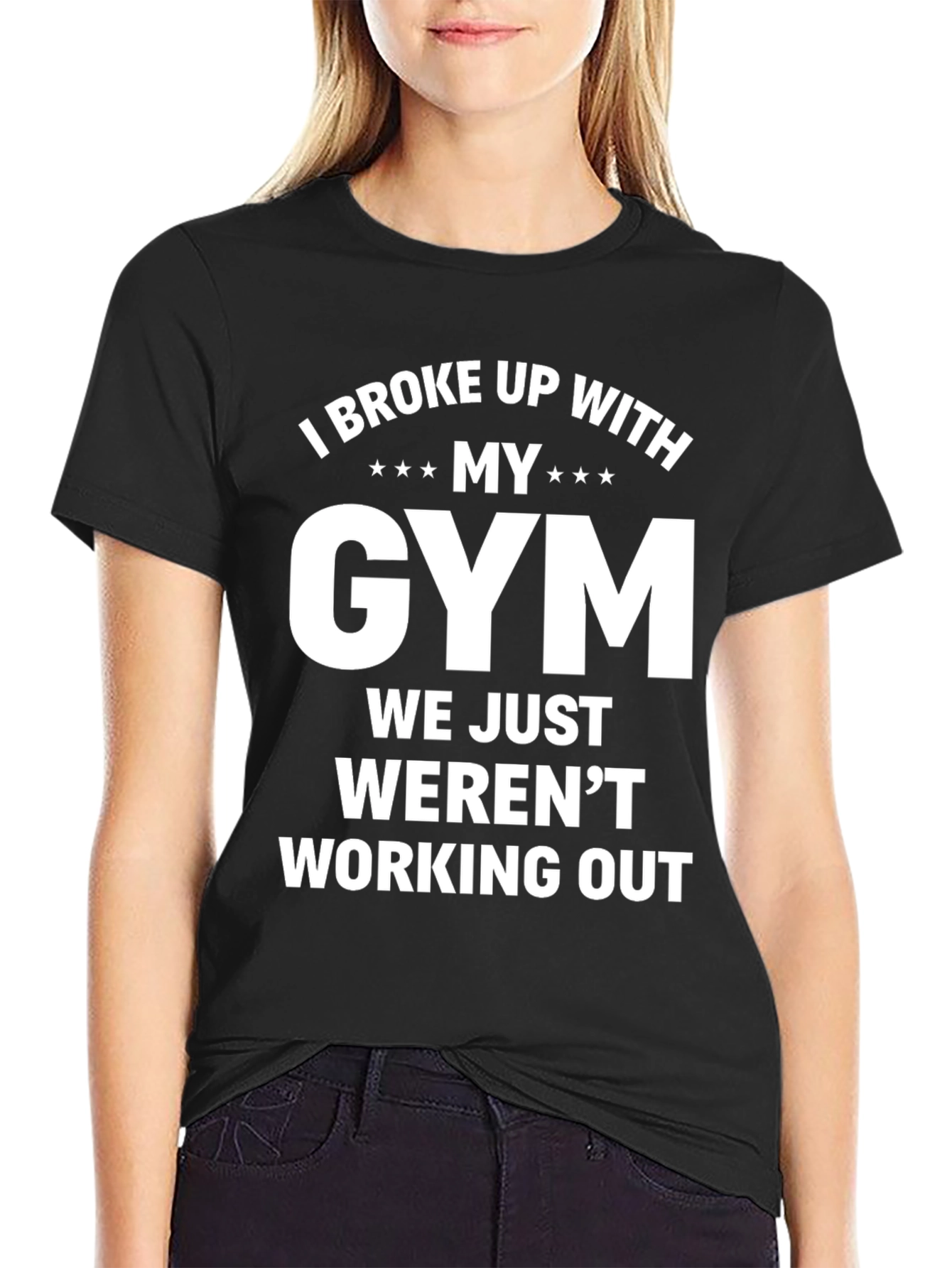 Black Funny Gym Breakup T-Shirt - Workout Humor Tee view 2