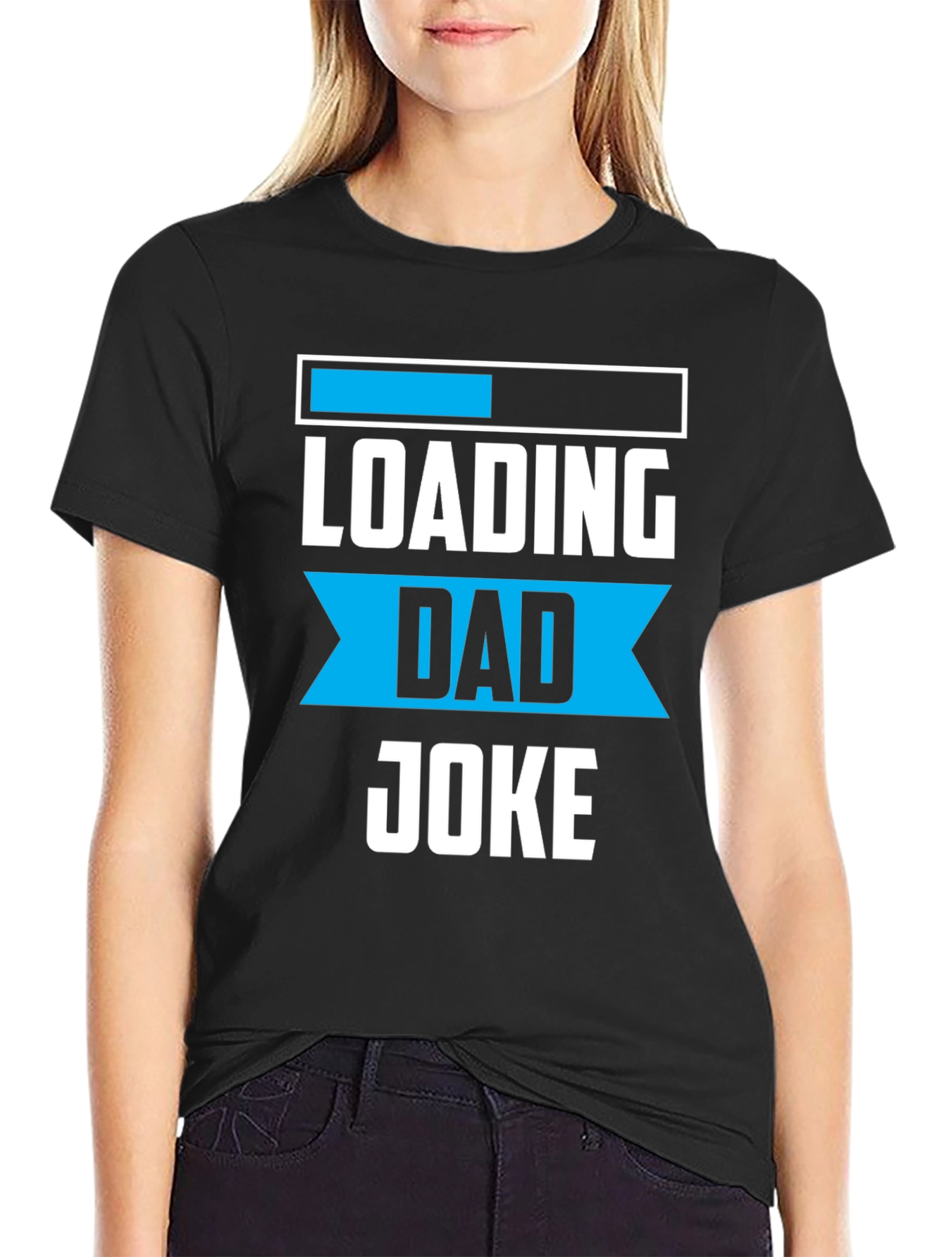 Black Loading Dad Joke Graphic Tee - Funny Father's Day Shirt view 2